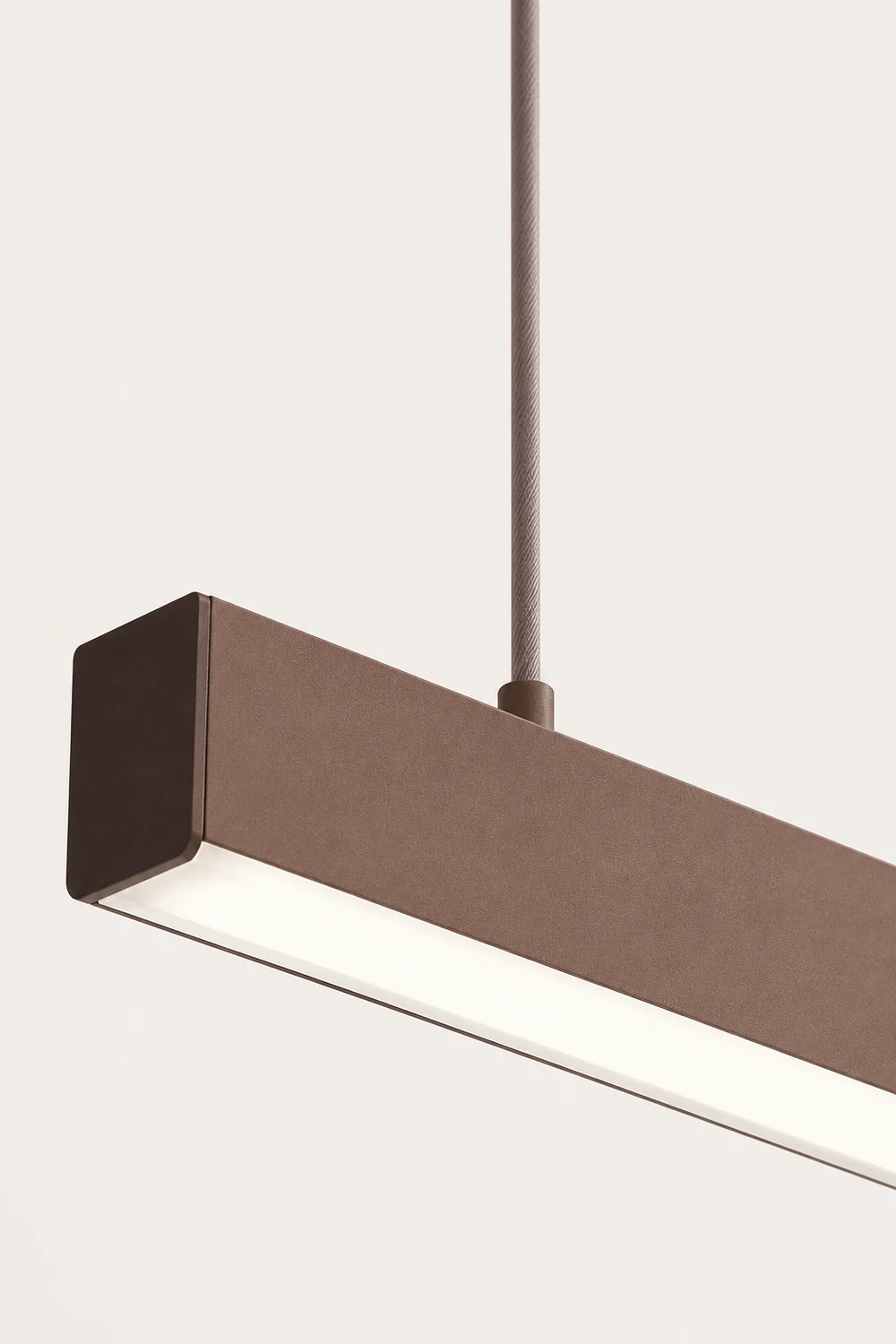 Edge Modern Minimalist Double-Linear Metal Pendant Light, Brown - Lumpaz