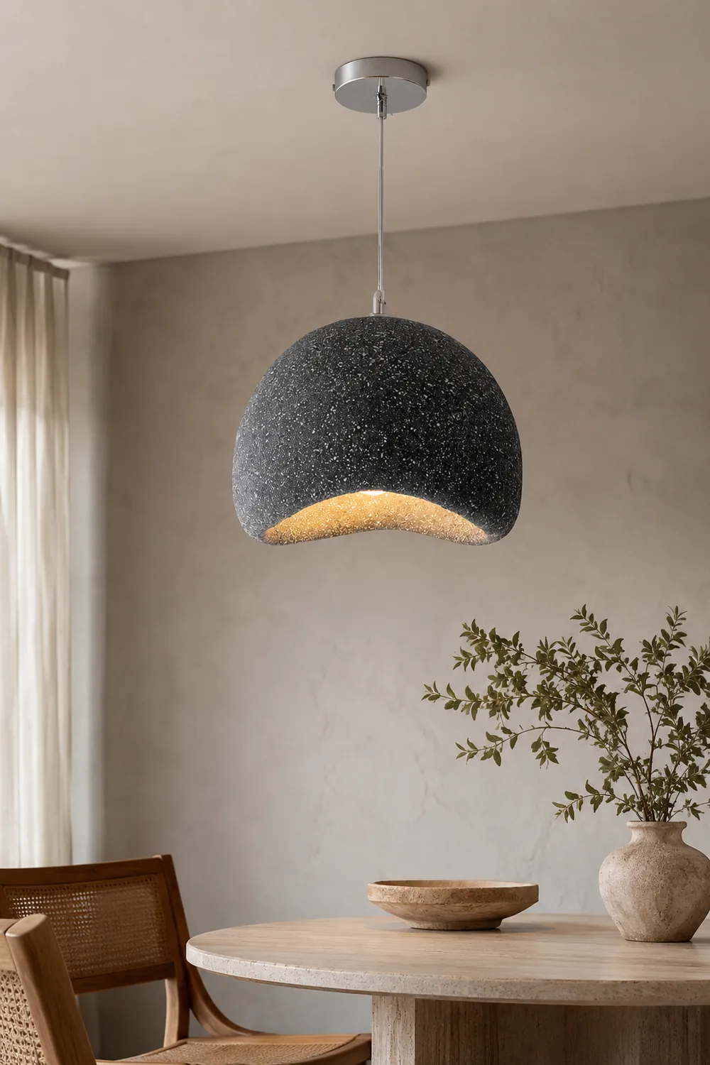 Byers Wabi Sabi Bread Shape Resin Pendant Light,  2 Color - Lumpaz