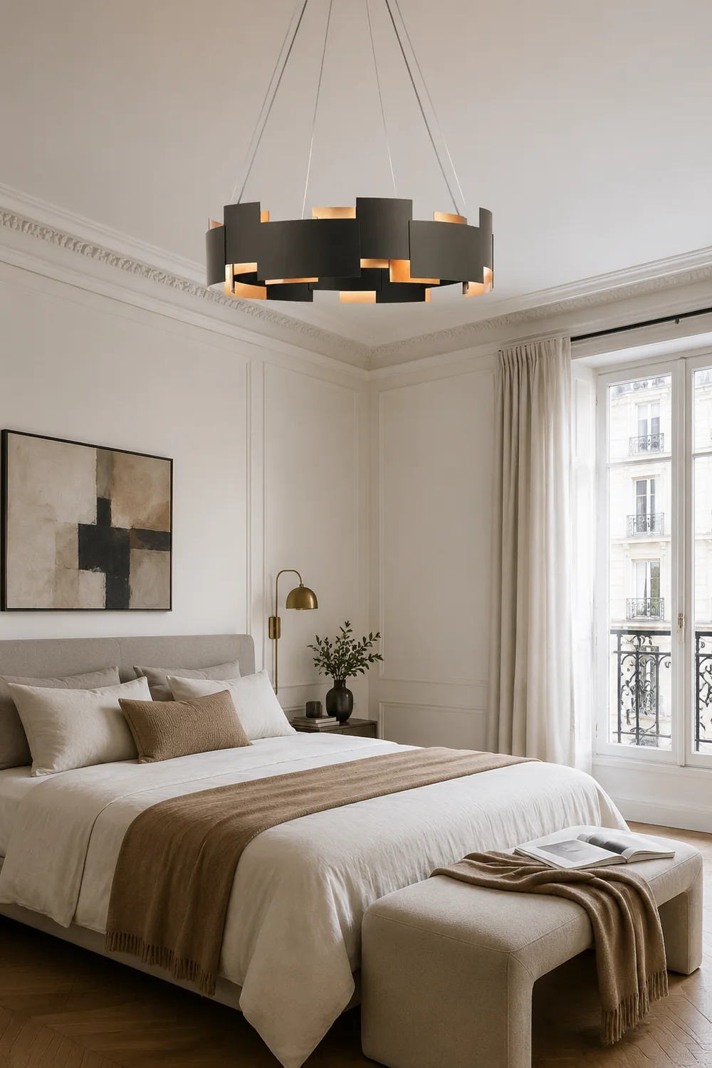 Evette Modern Ring Metal Pendant Lamp, Black - Lumpaz