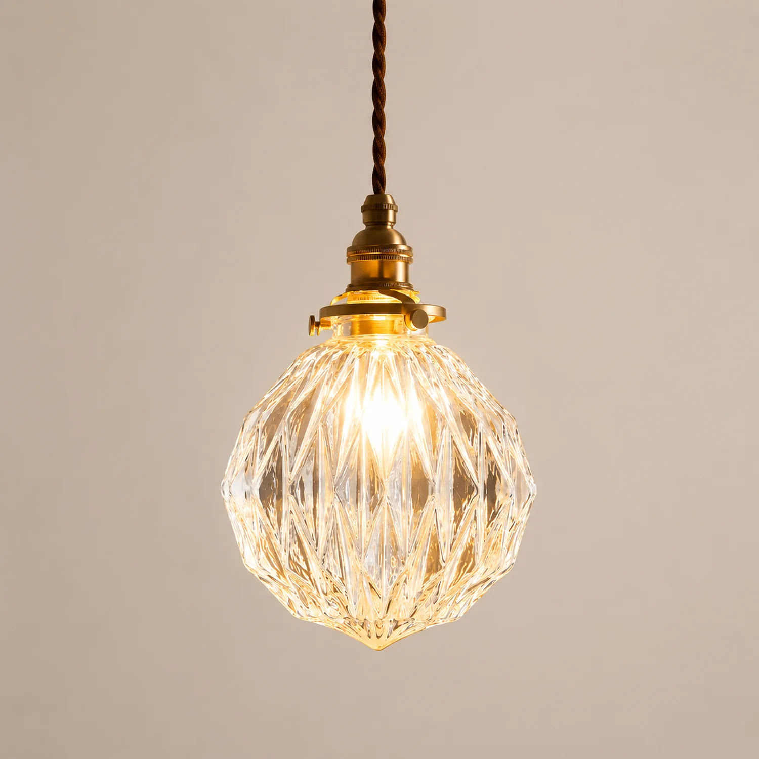 Hailie Retro Luxury Clear Glass Pendant Light - Lumpaz