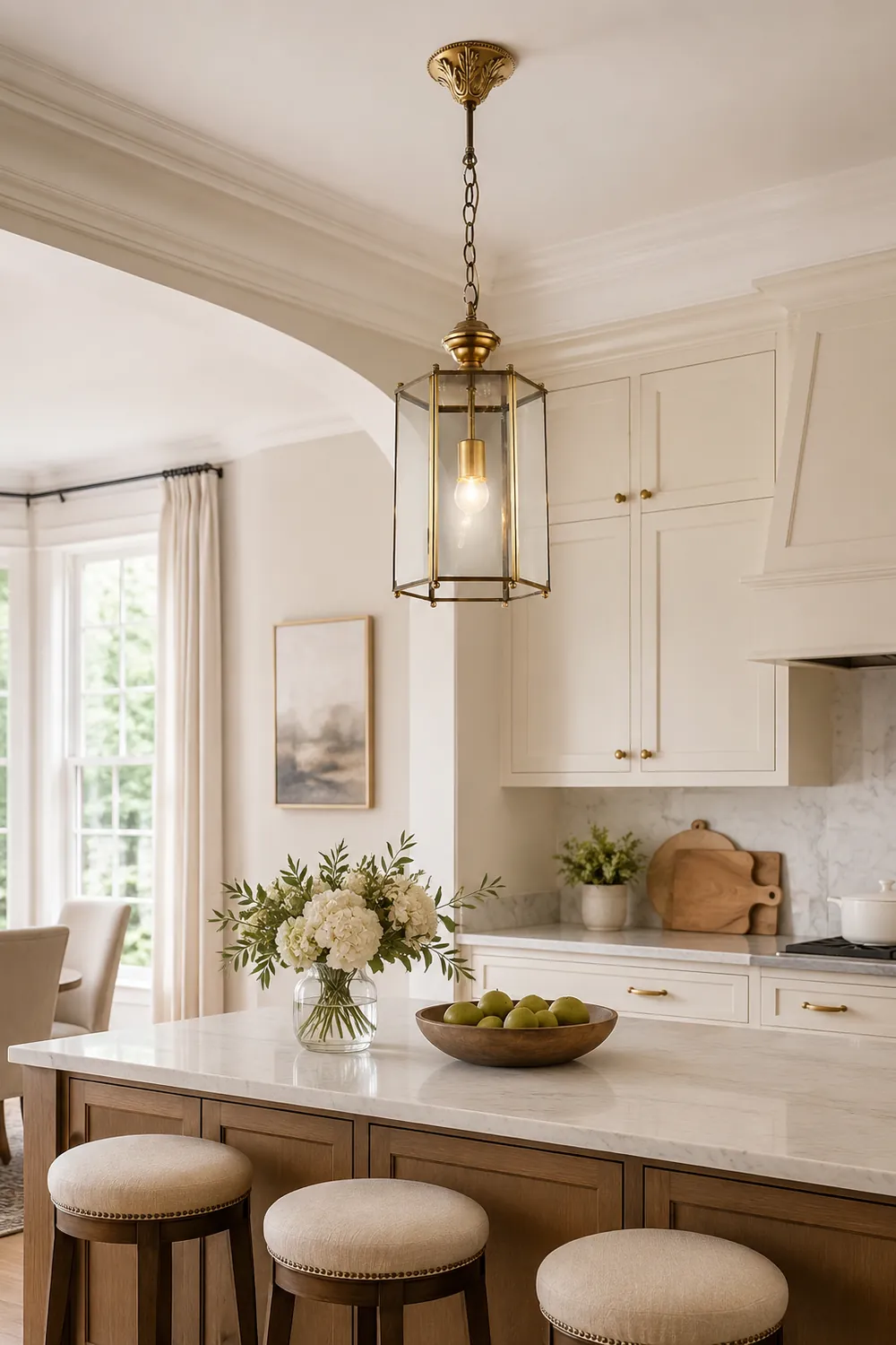 Sanna Brass Clear Glass Pendant Light, 7.8" - Lumpaz