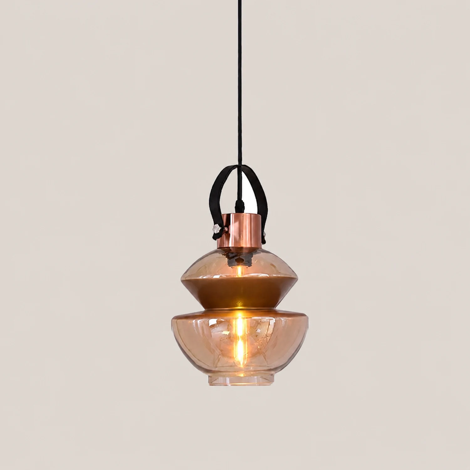 Alessio Copper Clear Glass Pendant Light - Lumpaz