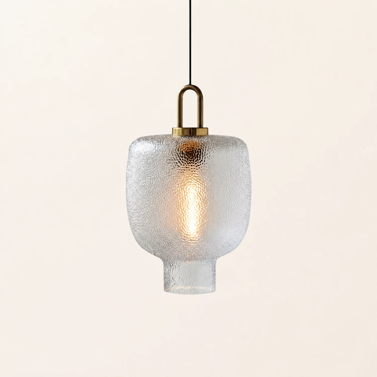Hailie Minimalist Blown Frosted Glass Pendant Light, Gold - Lumpaz