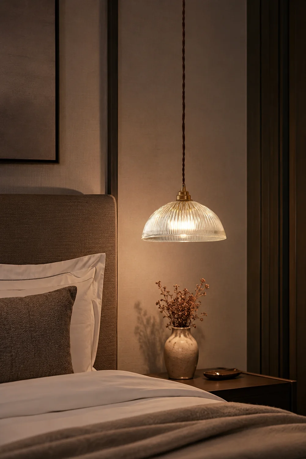 Alessio Simple Bowl Metal/Glass Pendant Light, Clear, Dining Room - Lumpaz