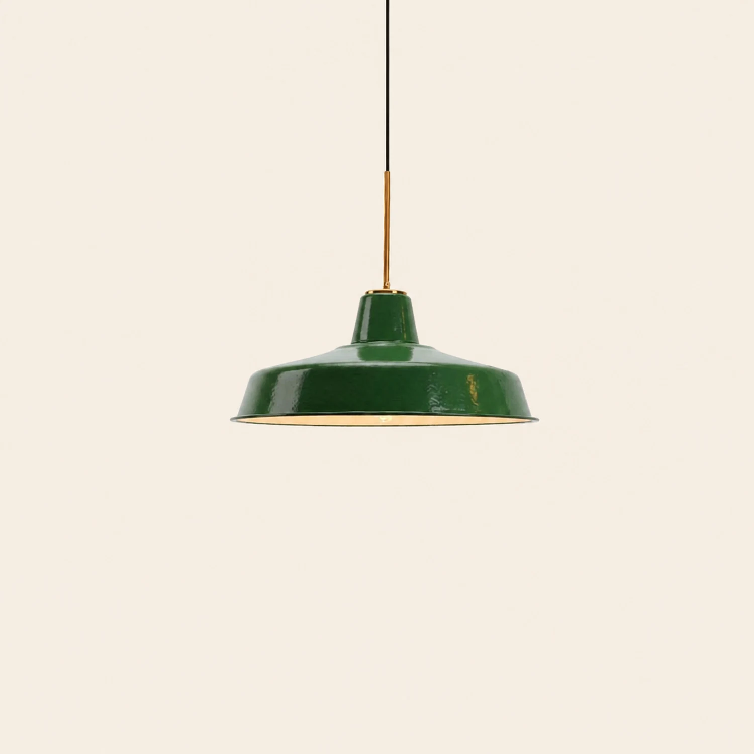 Cairns Vintage Metal Arched Pendant Light, Green - Lumpaz
