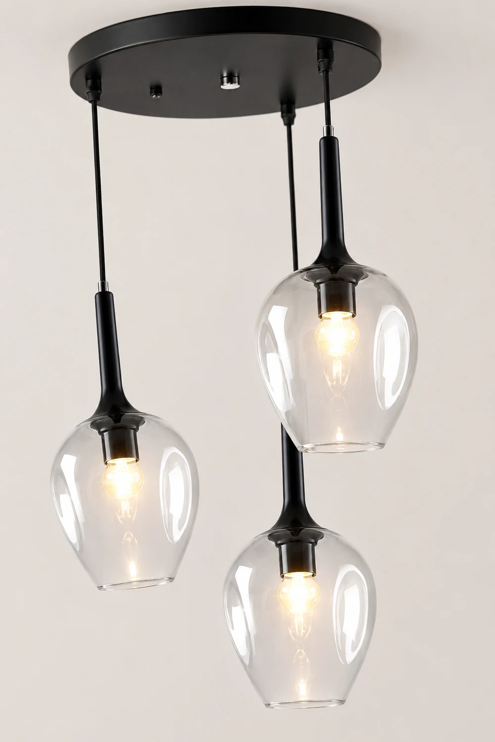 Valentina Nordic Minimalist Cluster Glass Pendant Light, Blue/Clear - Lumpaz