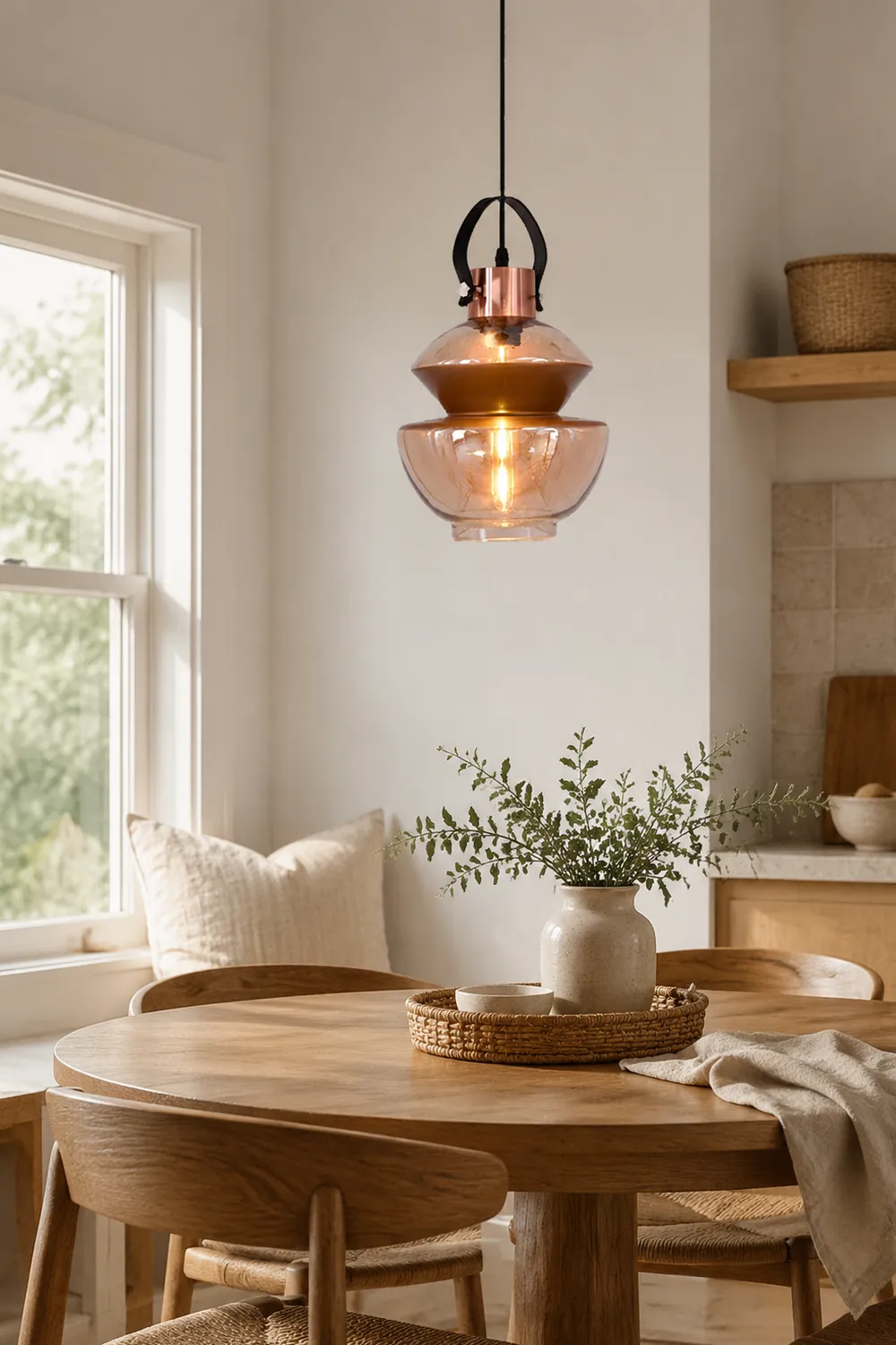 Alessio Copper Clear Glass Pendant Light - Lumpaz