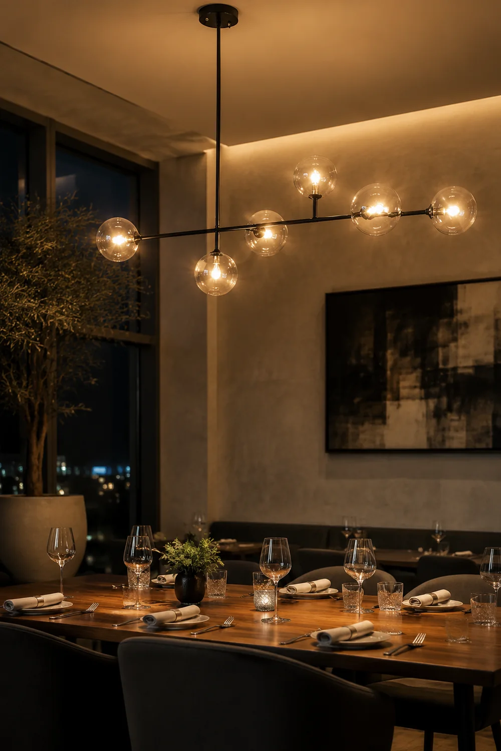 Valentina Modern Bubble Glass Pendant Light, Black - Lumpaz