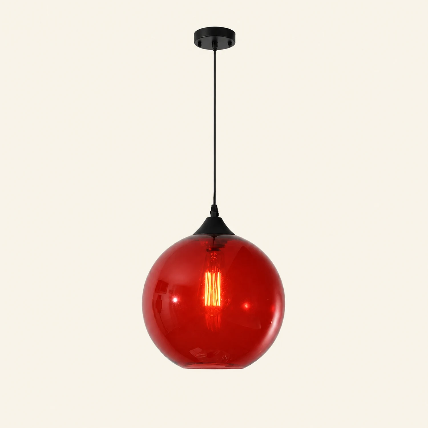 Hailie Modern Glass Globe Colorful Pendant Light - Lumpaz