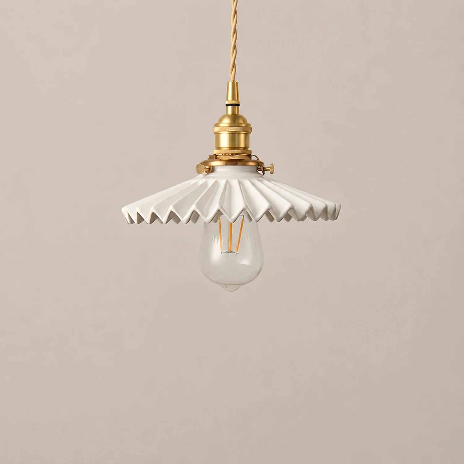 Alessio Industrial Vintage Rustic Metal Pendant Light, Black/White - Lumpaz