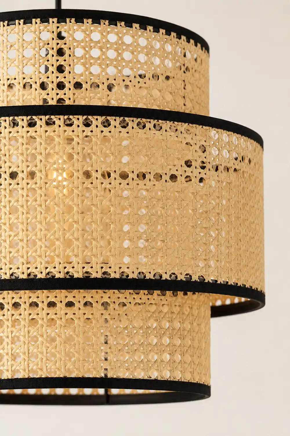 Ritta Japanese Rattan Pendant Light, Tri-Layer - Lumpaz