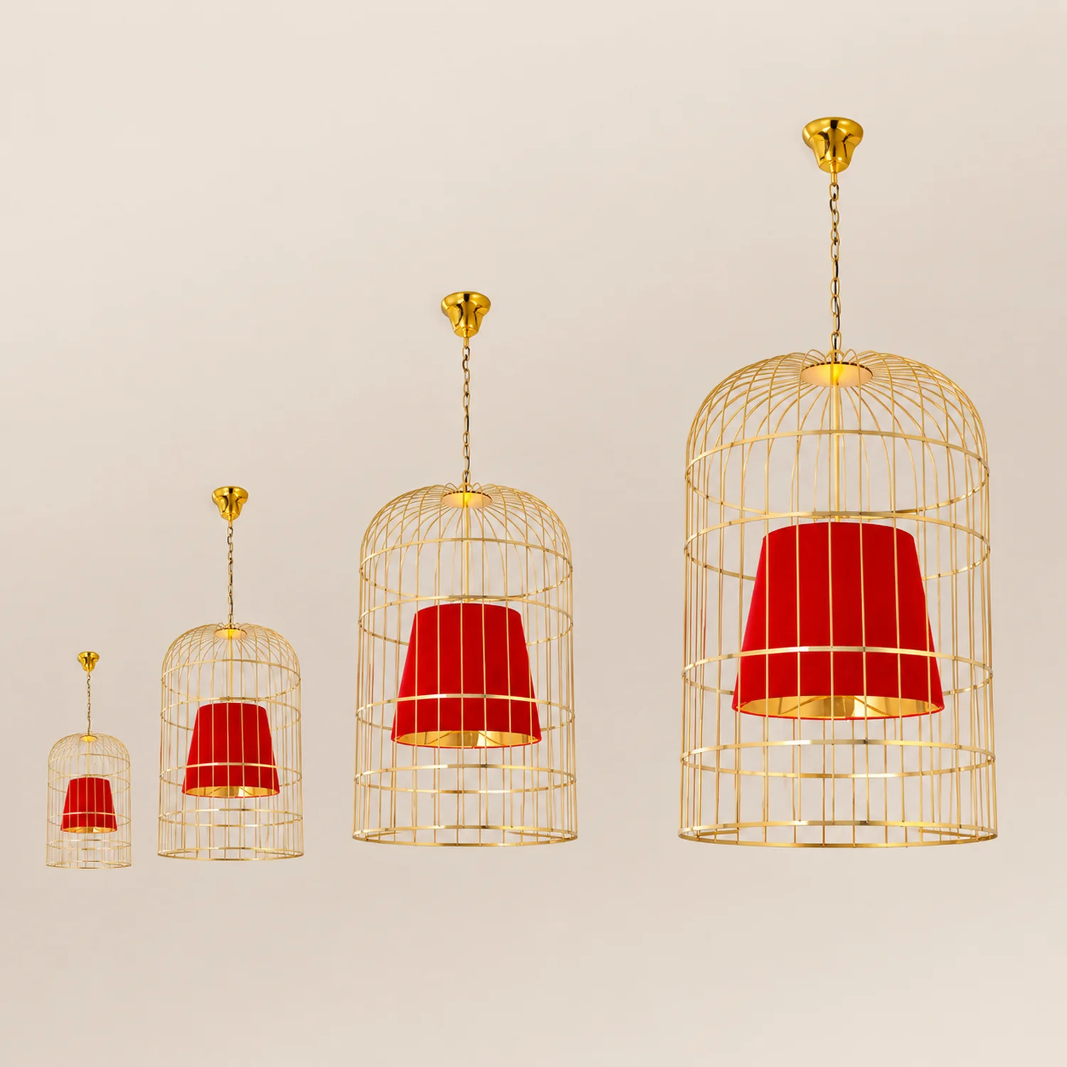 Alessio Vintage Bird Cage Metal Pendant Light - Lumpaz