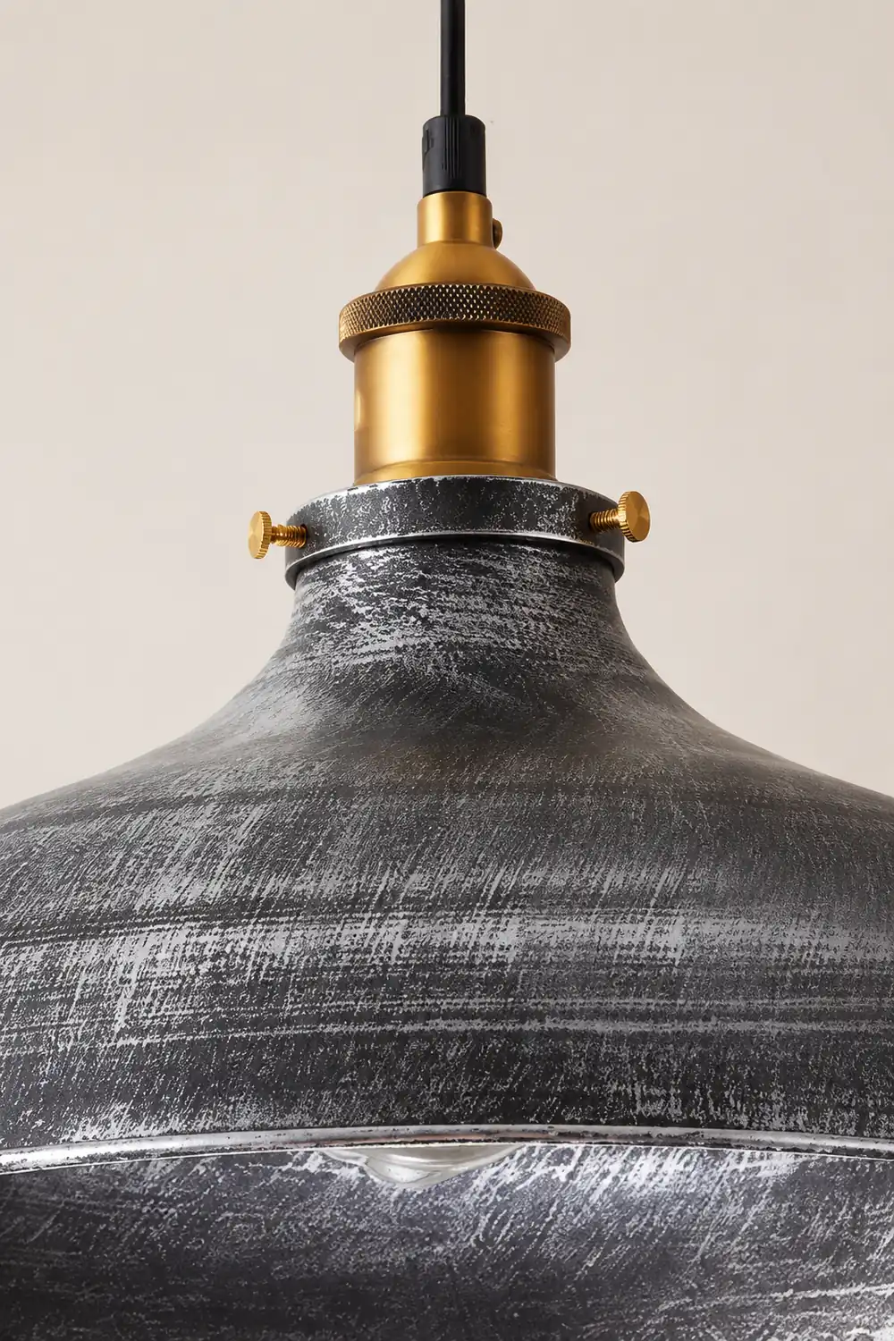 Alessio Distressed Bowl Metal Pendant Light, Dining Room, Hallway - Lumpaz