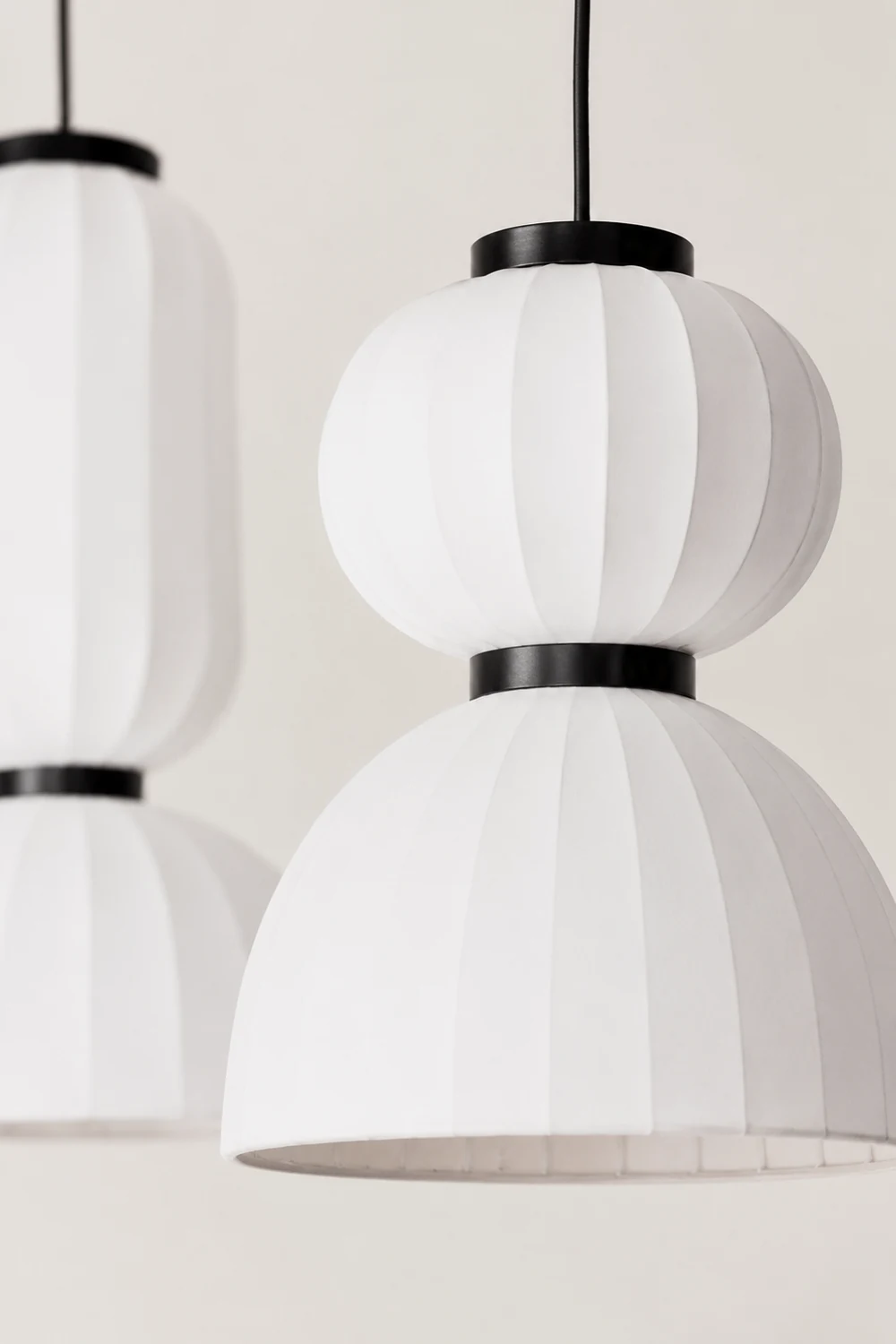 Renée Modern Artificial Silk Pendant Light, White, 3 Style - Lumpaz