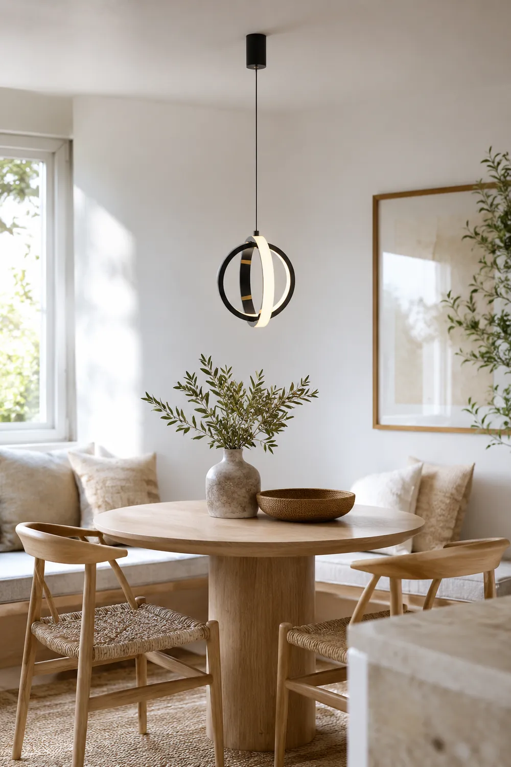Lynch Pendant Light Spherical Modern, Metal, Black/Gold, Kitchen - Lumpaz