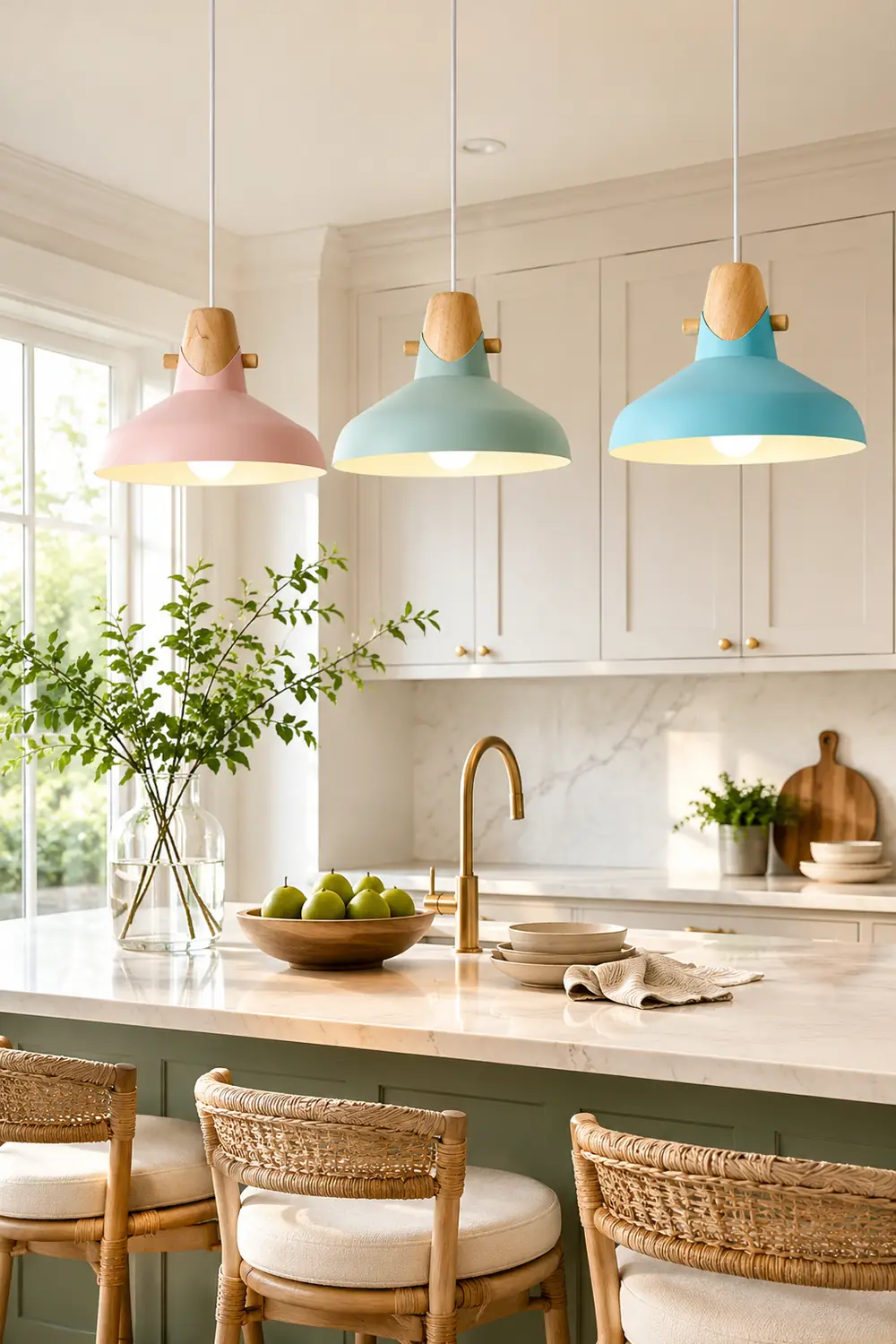 Morandi Nordic Dome Metal Pendant Light, Bule/Green/Pink - Lumpaz