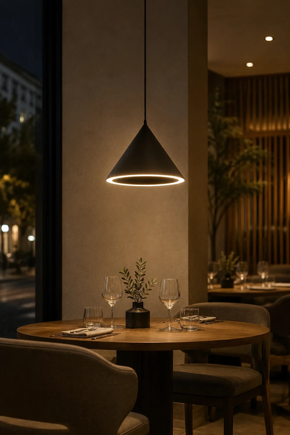 Morandi Funnel-Shape LED Pendant Light for Living Room - Lumpaz
