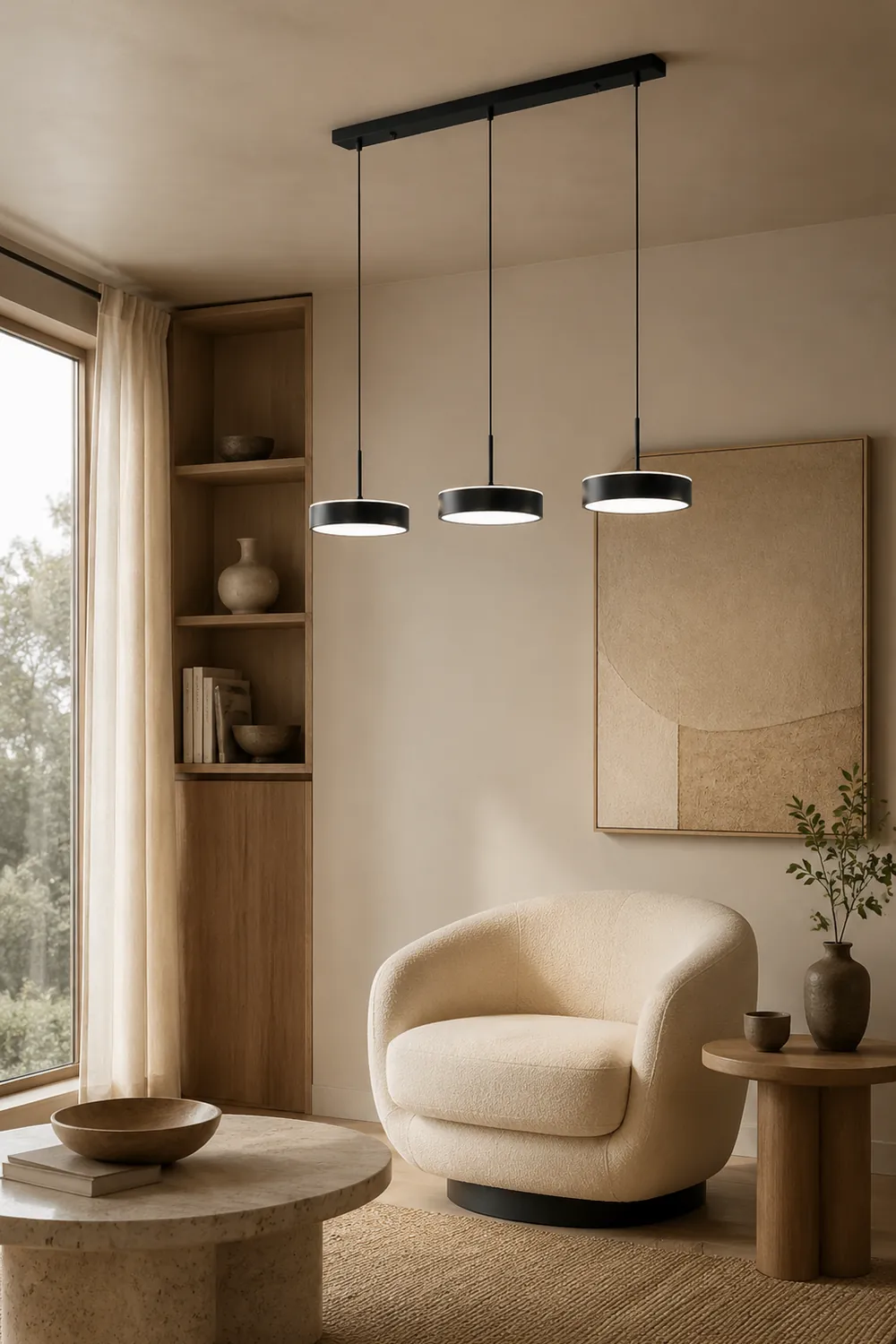 Raheel Pendant Light Cluster Metal/Acrylic, Black/Gold, Bar - Lumpaz