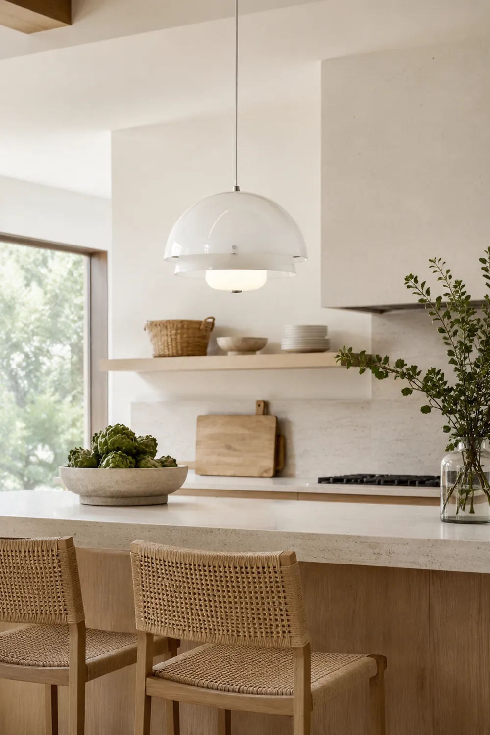 Hailie Dome Shape White Pendant Light - Lumpaz