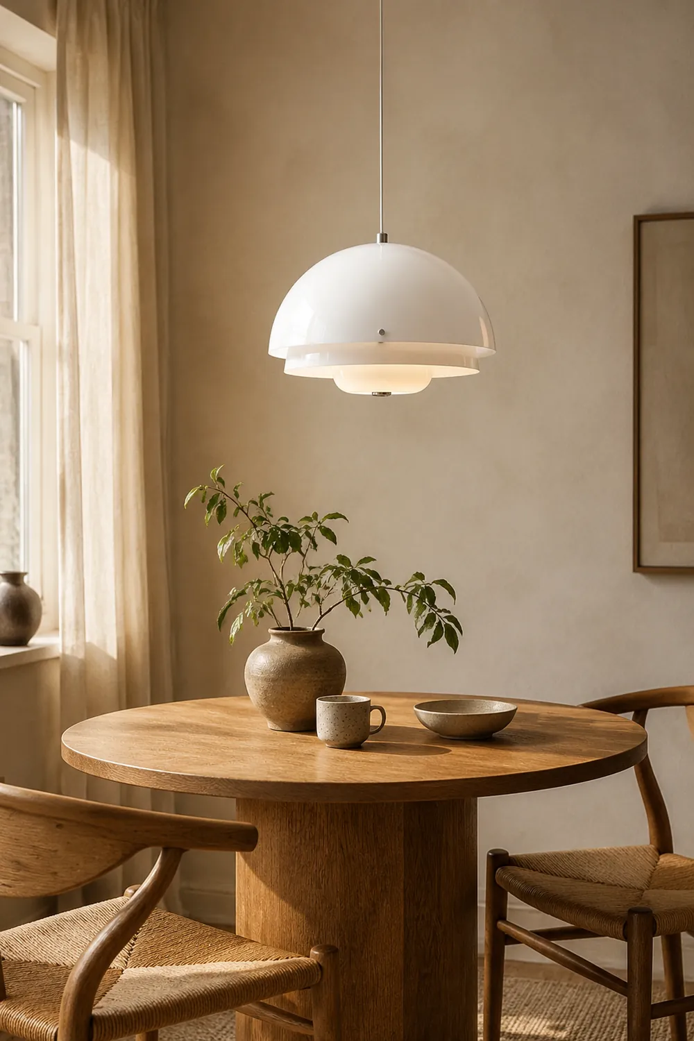 Hailie Dome Shape White Pendant Light - Lumpaz