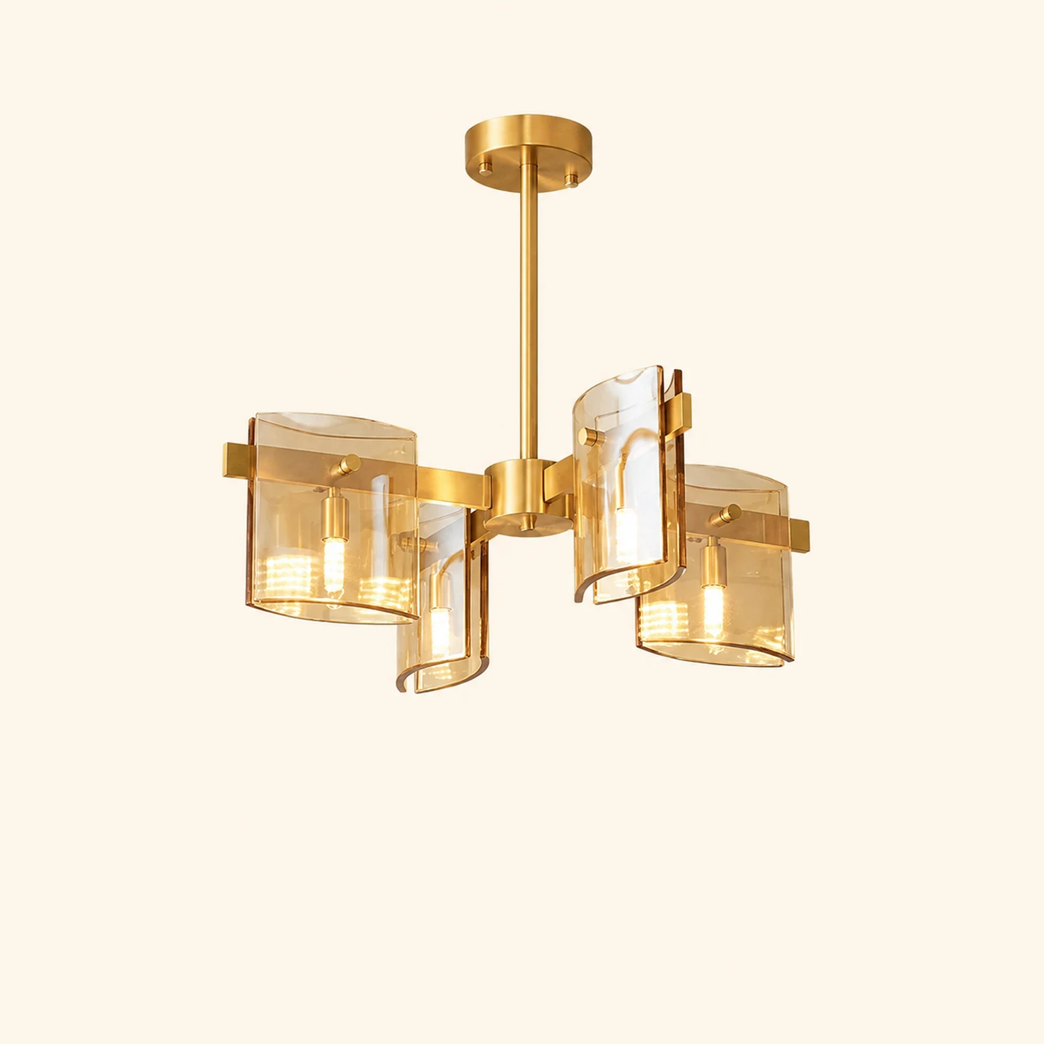 Evette Minimalist Multi Head Metal Pendant Light, Black/Gold - Lumpaz