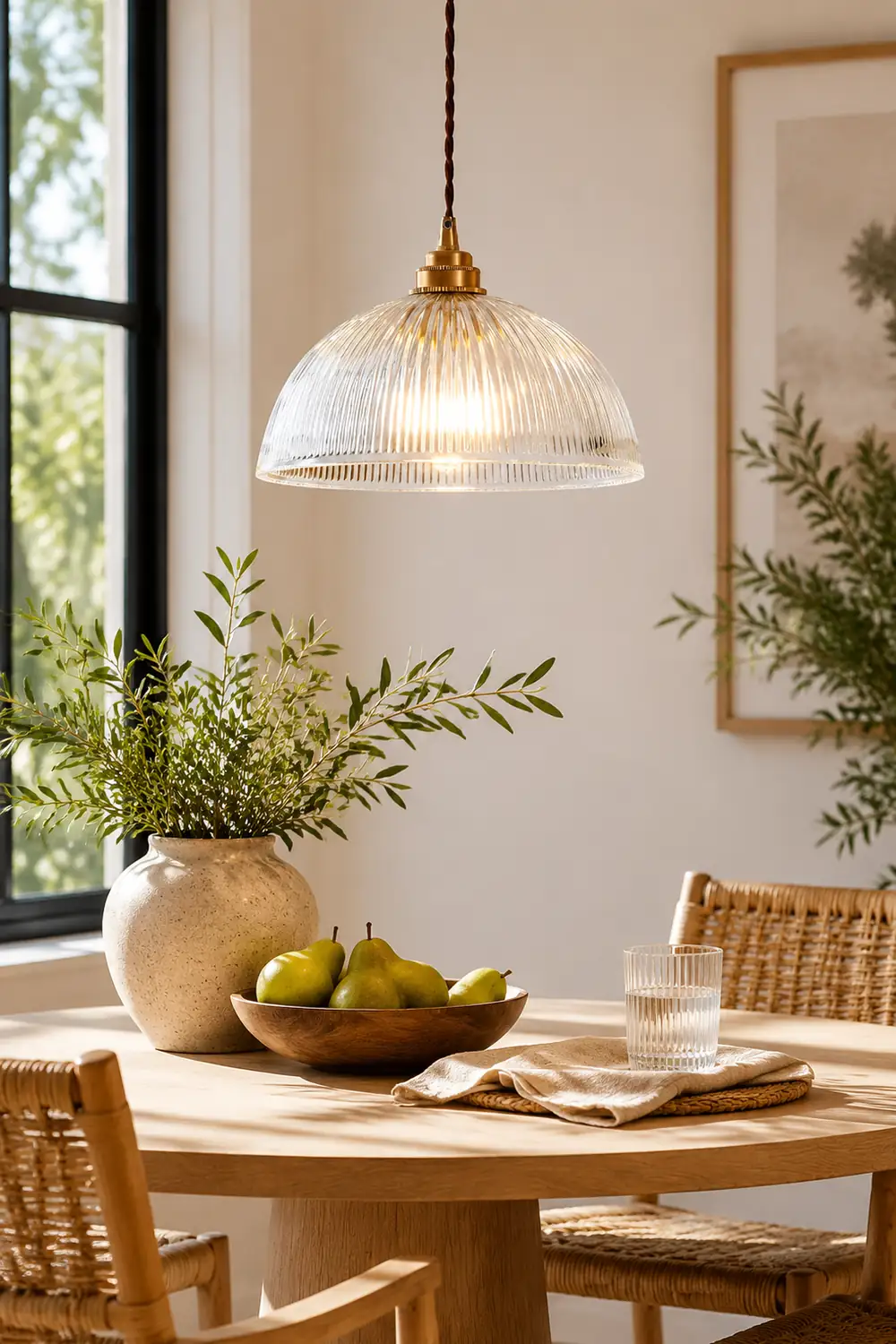 Alessio Simple Bowl Metal/Glass Pendant Light, Clear, Dining Room - Lumpaz