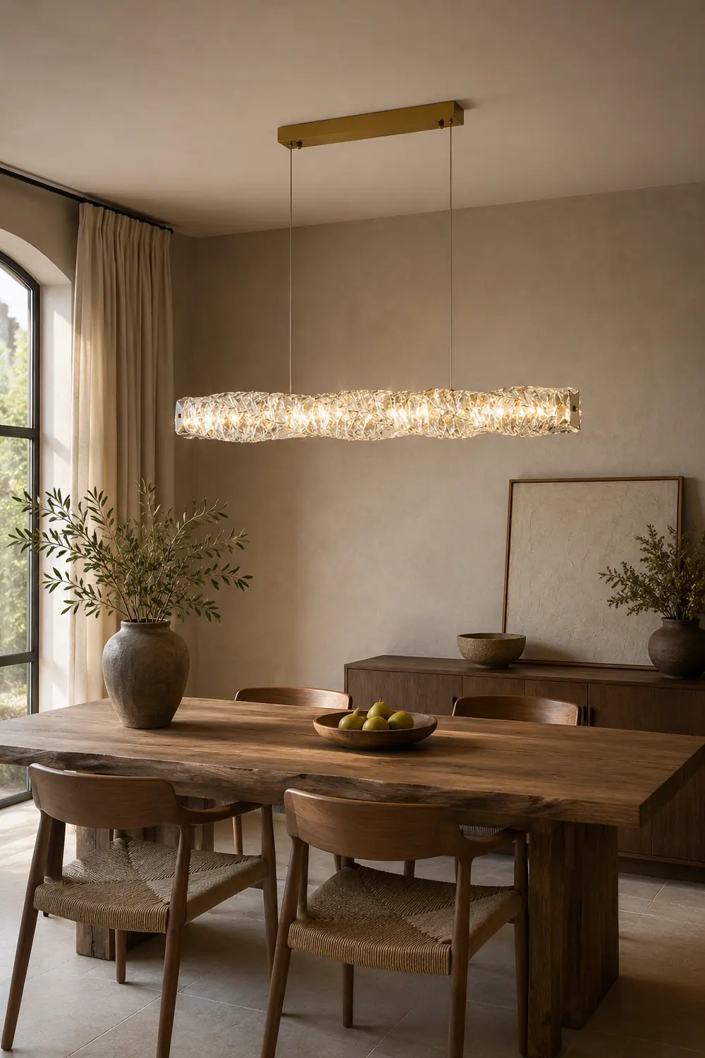 Kristy Crystal Sliver and Gold Pendant Light, Stainless Steel - Lumpaz