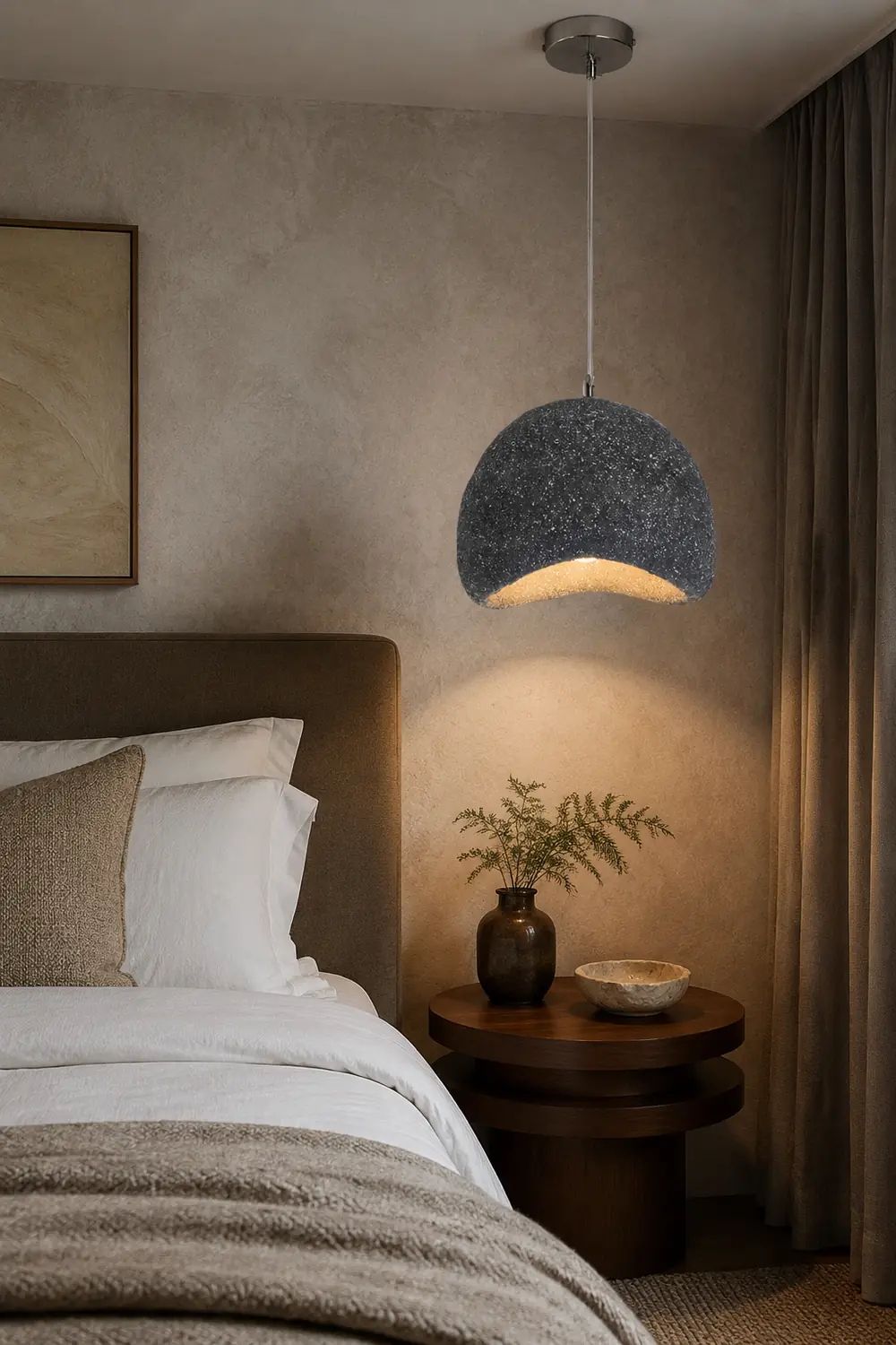 Byers Wabi Sabi Bread Shape Resin Pendant Light,  2 Color - Lumpaz