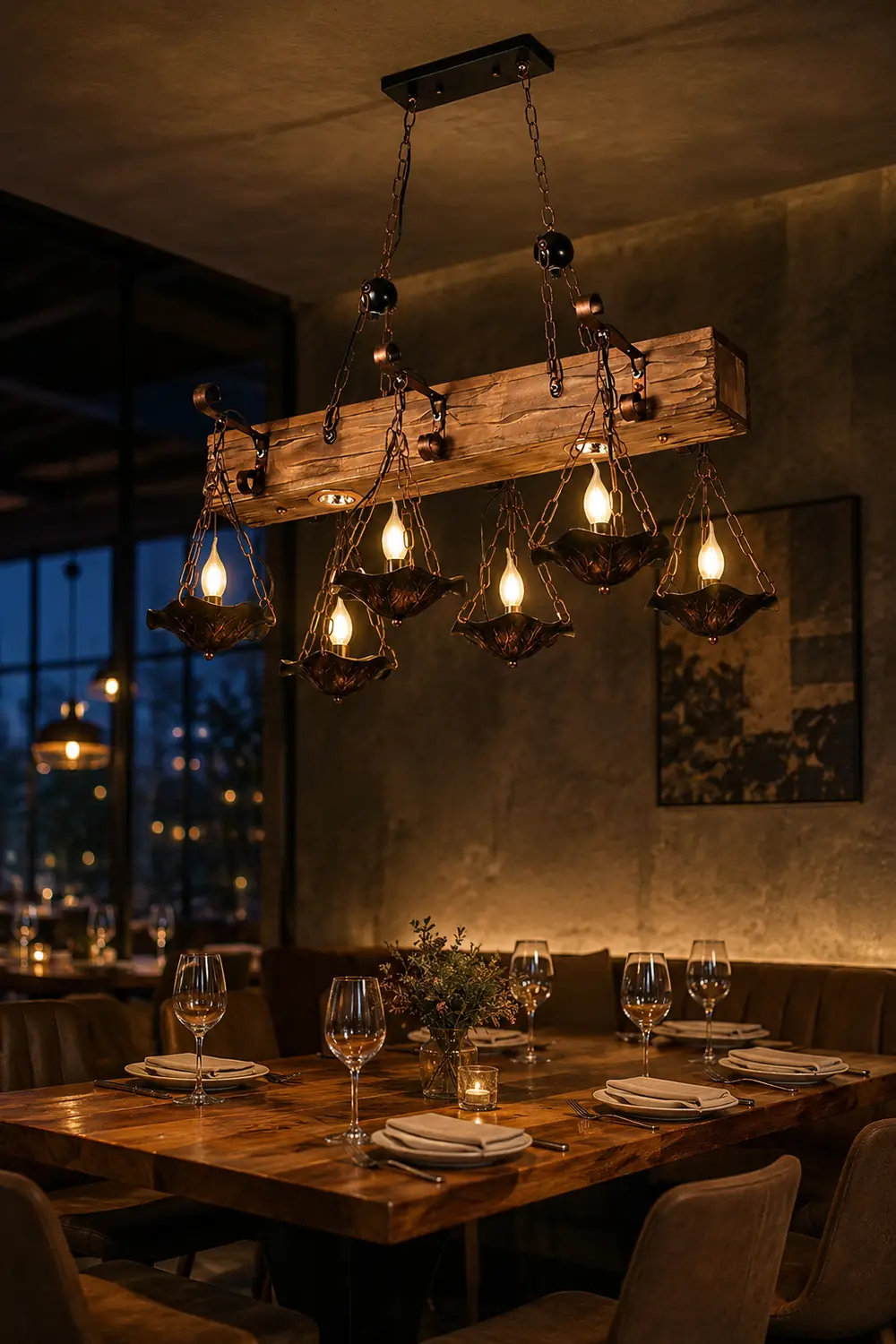 Austin Industrial Metal/Wood Pendant Light, Bronze - Lumpaz