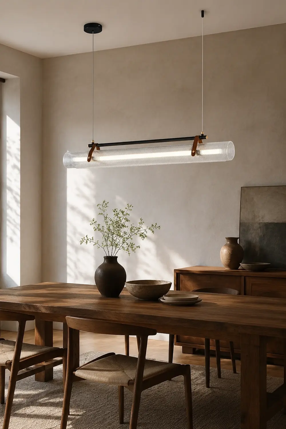 Edge Pendant Light Linear Modern, Acrylic/Metal, Black/Gold, Study - Lumpaz