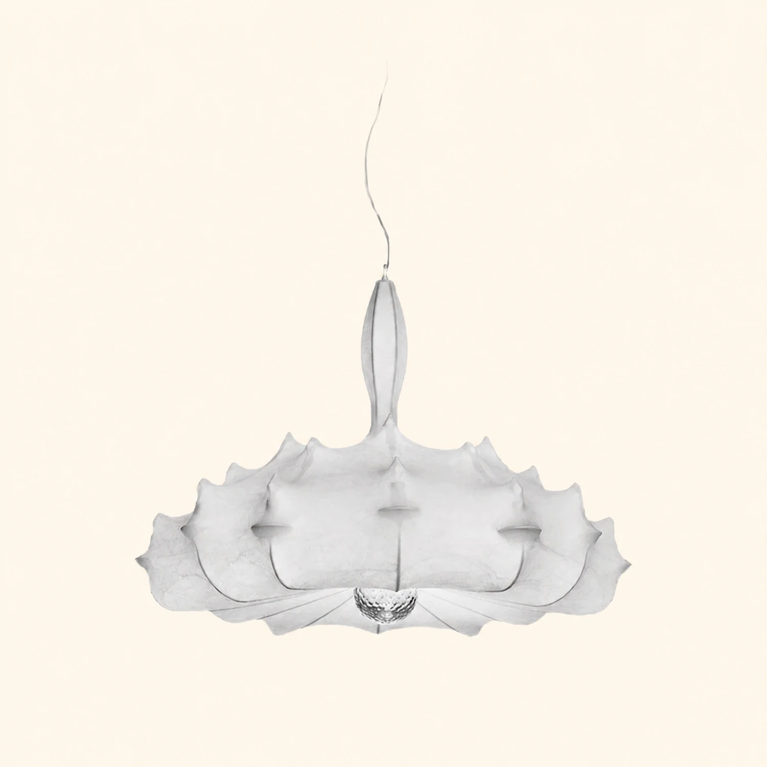Renée Modern Artificial Silk/Metal Pendant Light,  White - Lumpaz