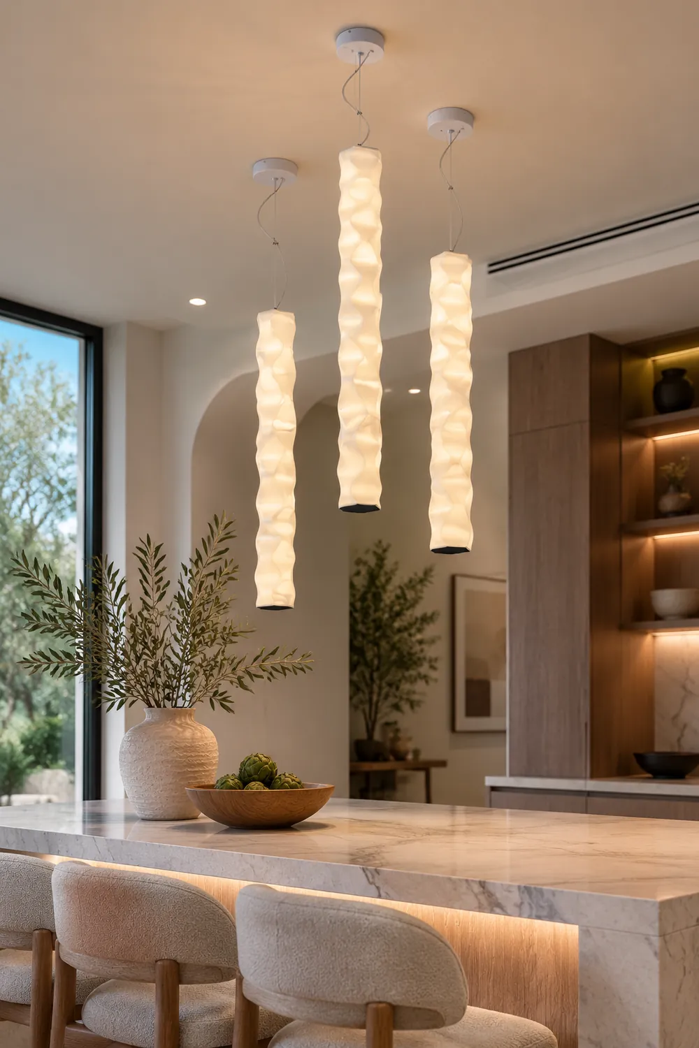 Nazifa Unique Modern Strip Pendant Light, Dining Room/Bedside - Lumpaz