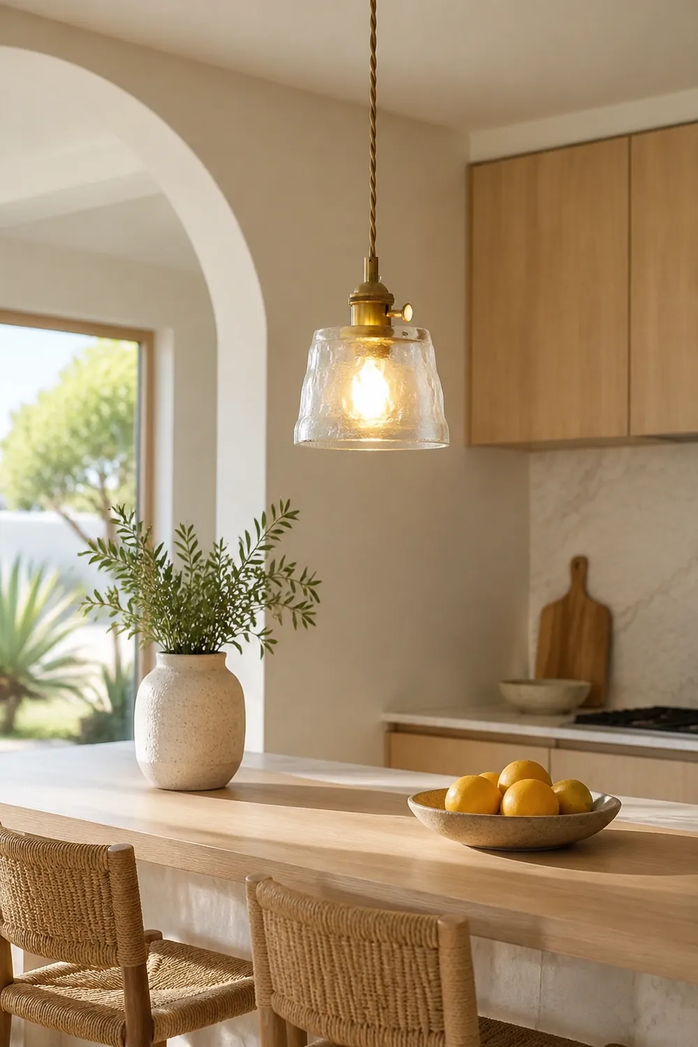 Hailie Modern Nordic Kitchen Island Glass Pendant Light, Brown/Green/Clear/Blue - Lumpaz