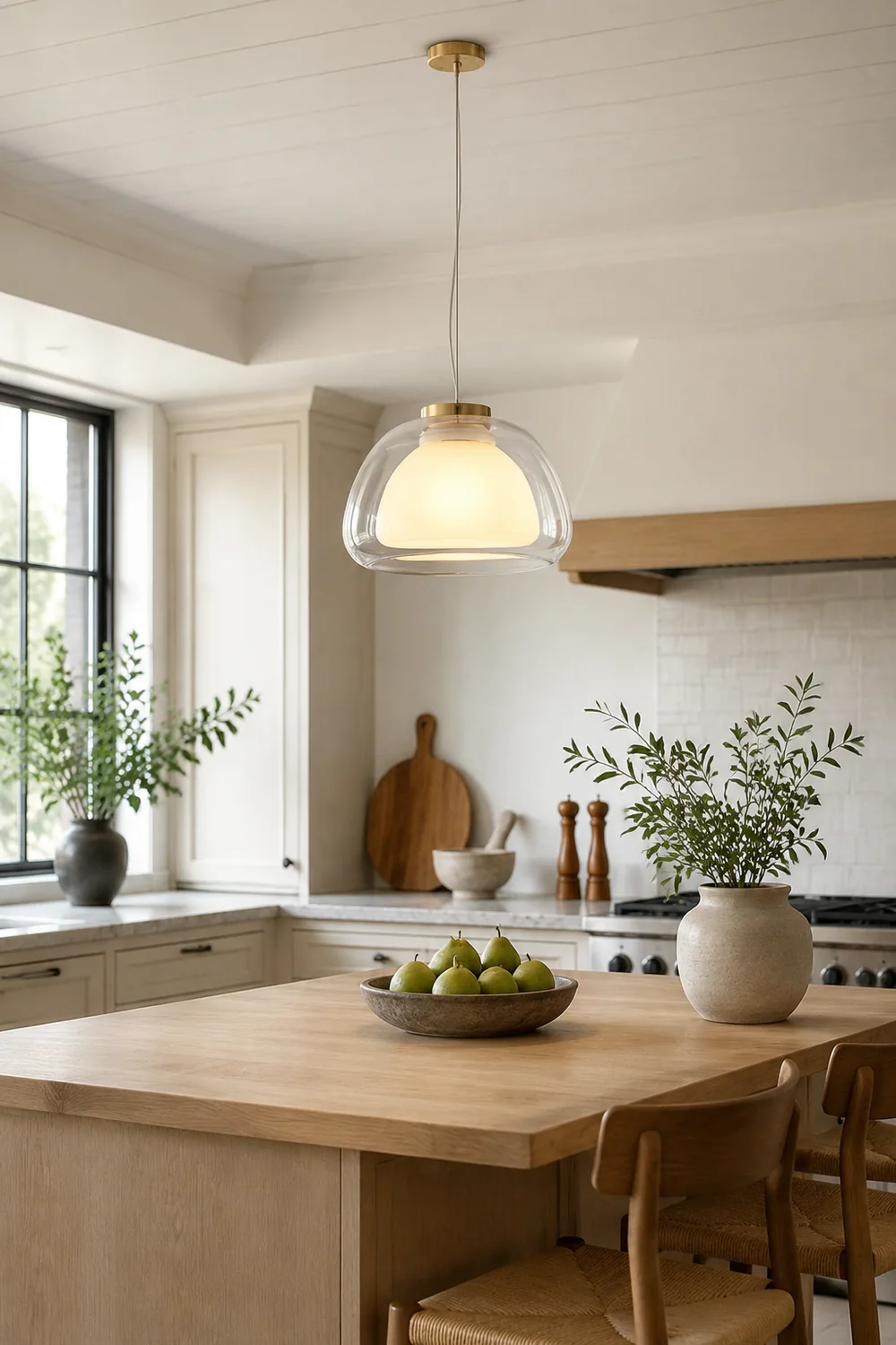 Byers Double Layer White Glass Pendant Light - Lumpaz