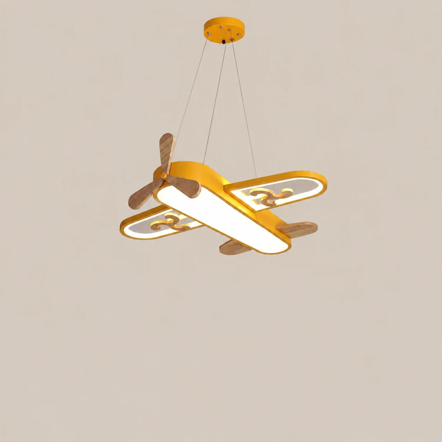 Minori Contemporary Plane Shaped Acrylic Pendant Light, Yellow/Blue - Lumpaz