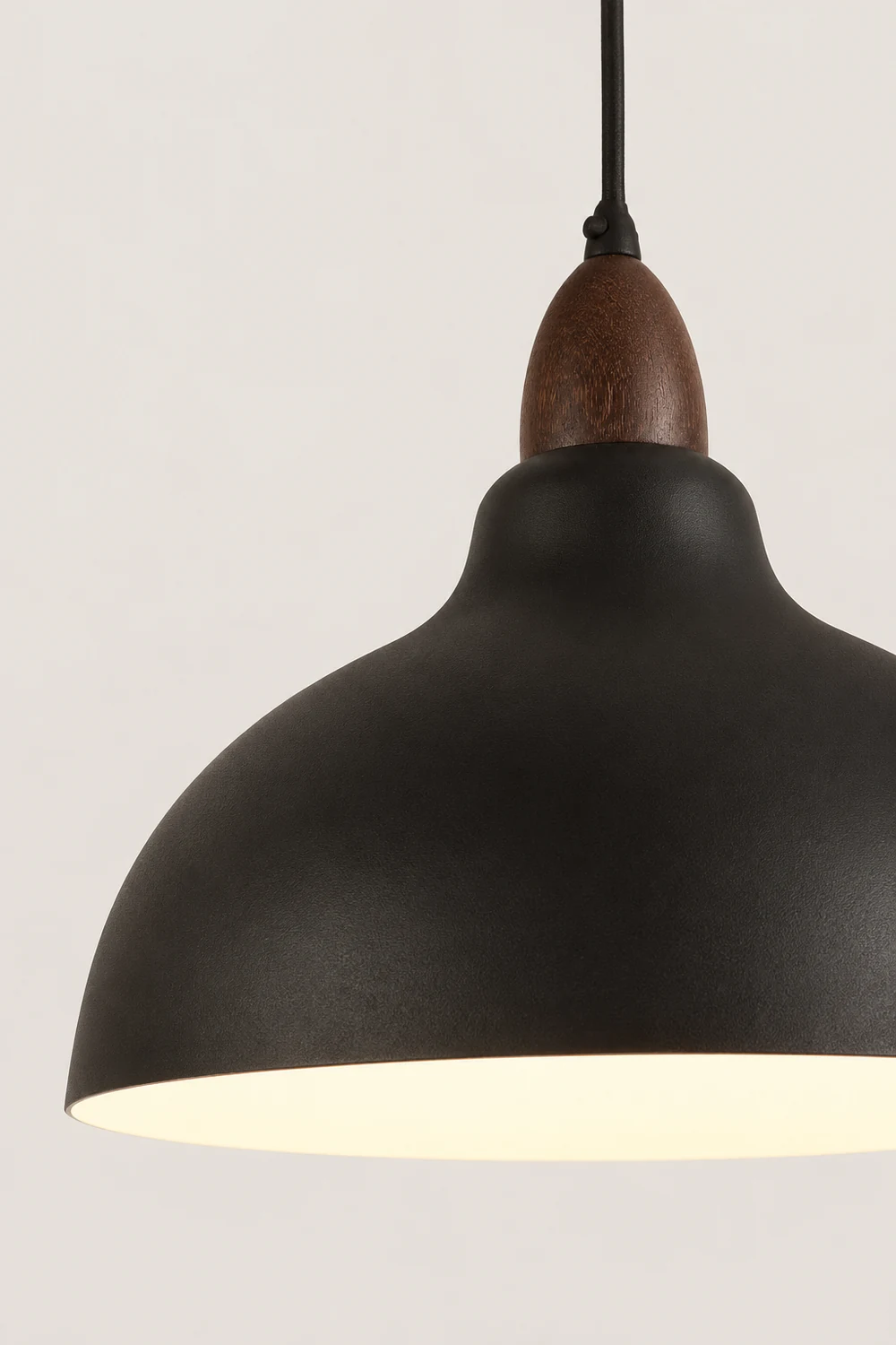 Morandi Modern Bowl-shaped Metal Pendant Light, Black/White - Lumpaz