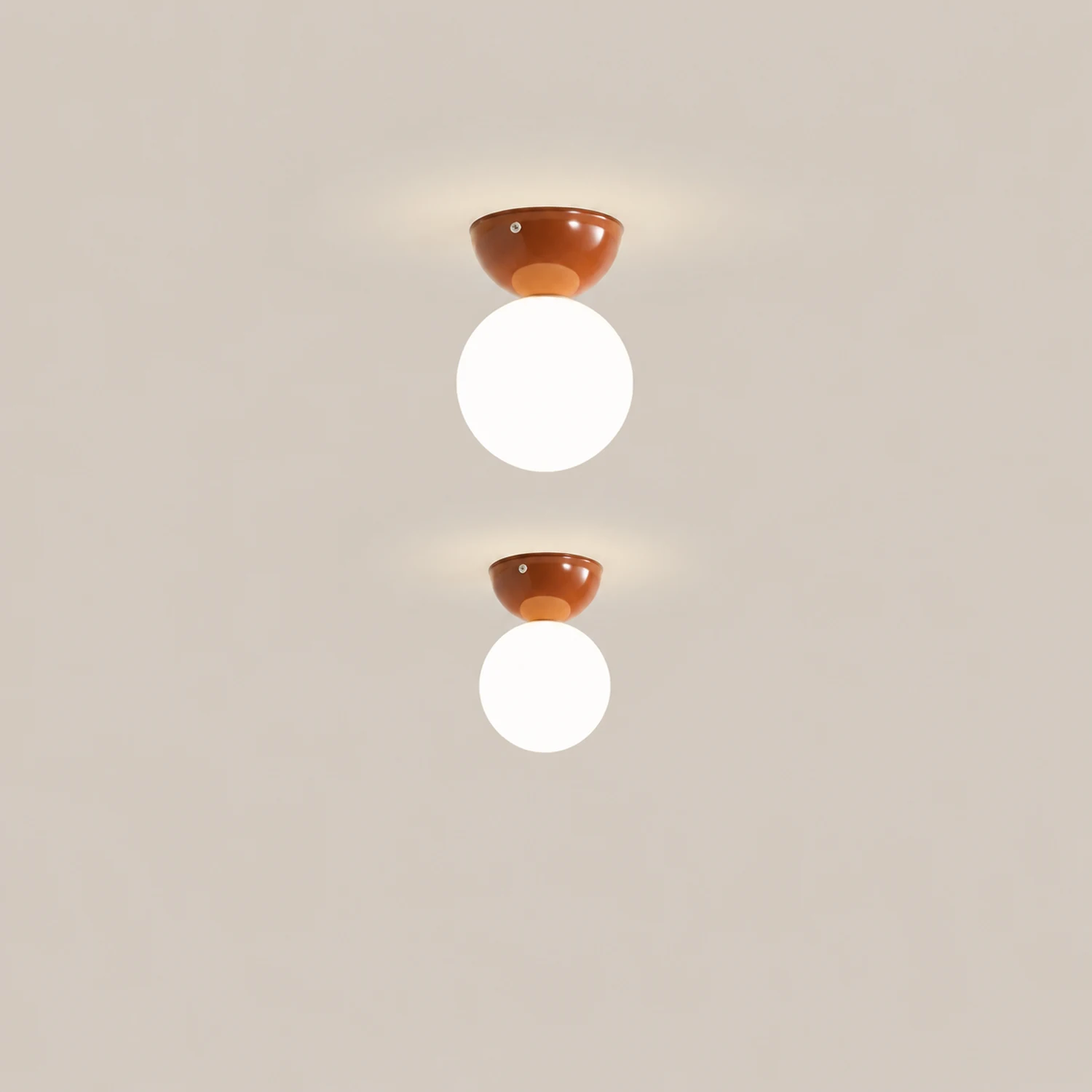 Valentina Vintage Cream Style Ceiling Light Red Chrome Green Bedroom - Lumpaz