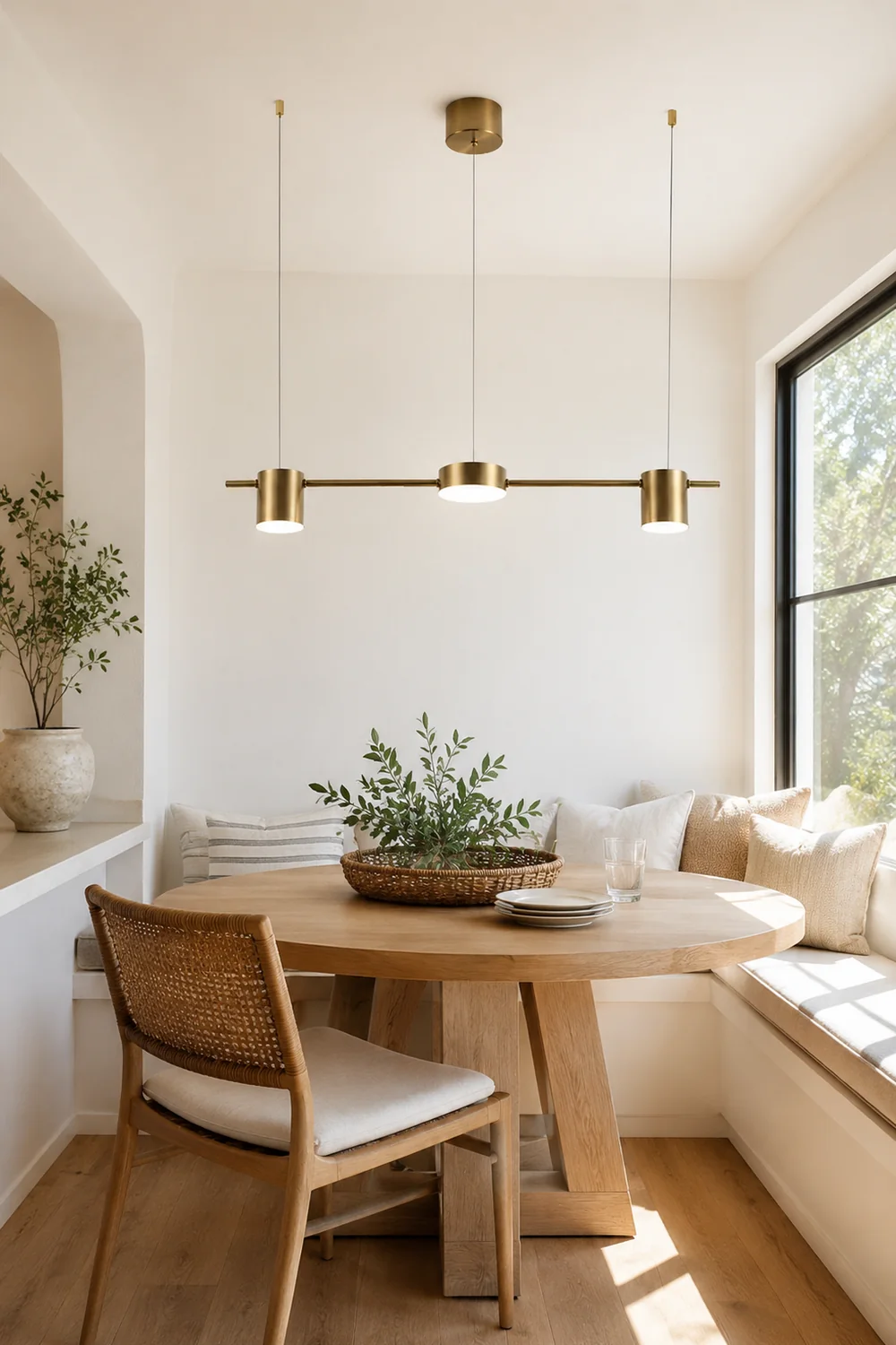 Leigh Metal Simple Linear Pendant Light, Black/Gold, 3/5Heads - Lumpaz
