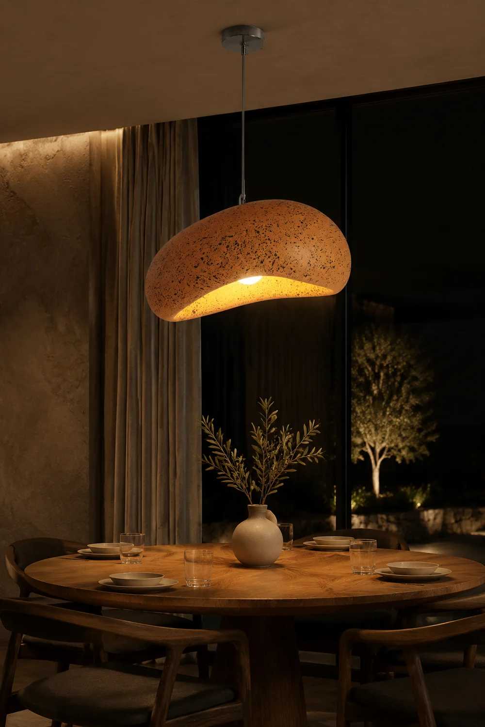 Byers Wabi Sabi Bread Shape Resin Pendant Light, 4 Color - Lumpaz