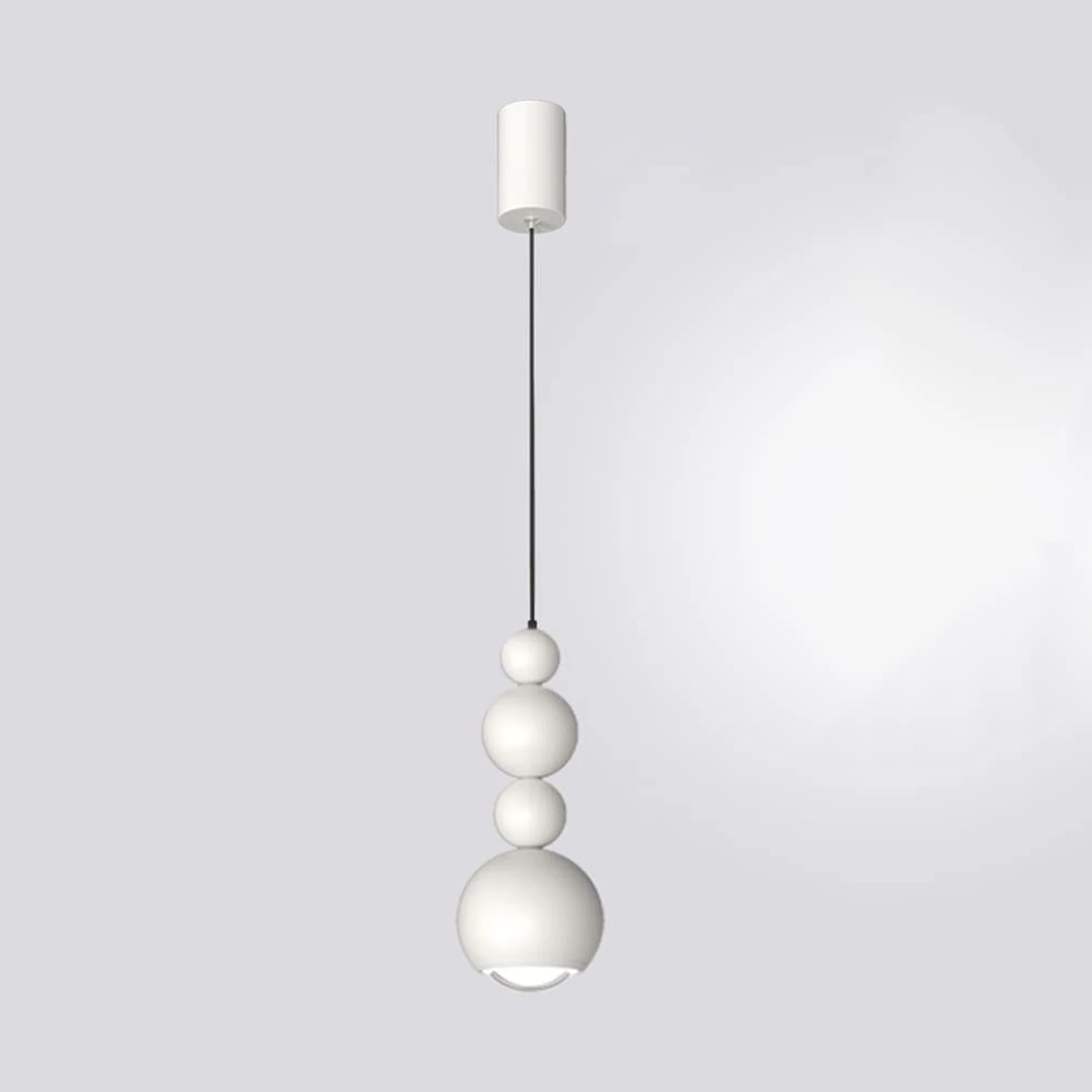 Muto Vintage LED Pendant Globe Light White Metal Wood Bedroom - Lumpaz