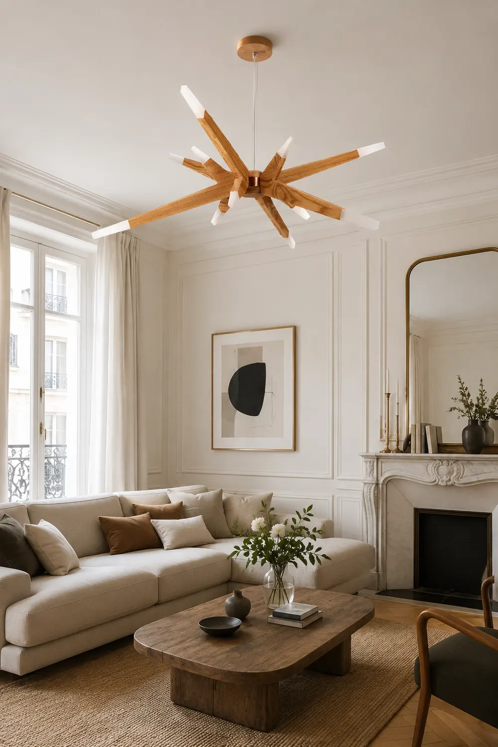 Ozawa Handmade Natural Branch Wood Pendant Light, Living Room - Lumpaz