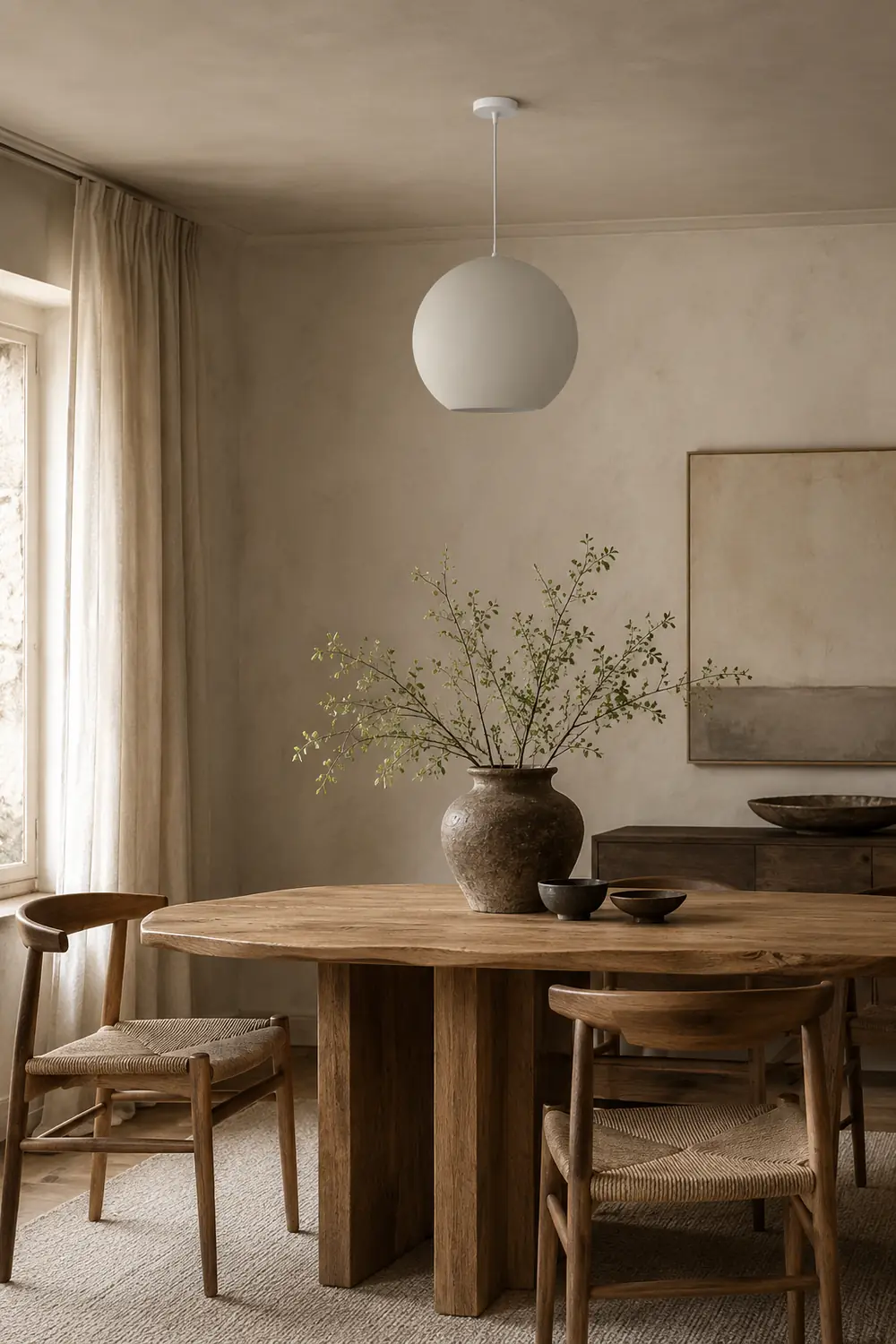 Byers Simple Ball Shape Metal Pendant Light, White/Gray - Lumpaz
