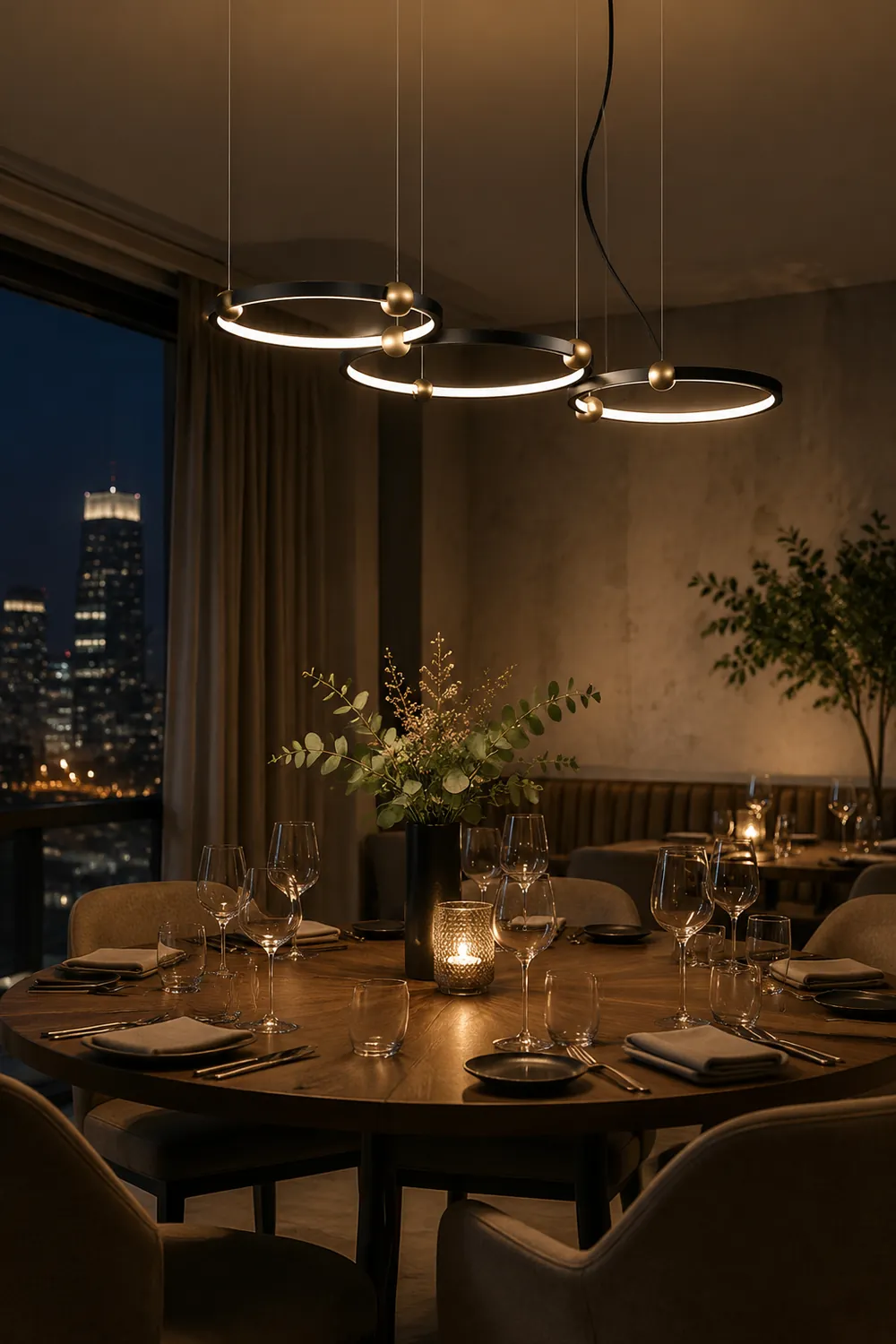 Arisha Minimalist Ring Metal Pendant Light, Black - Lumpaz