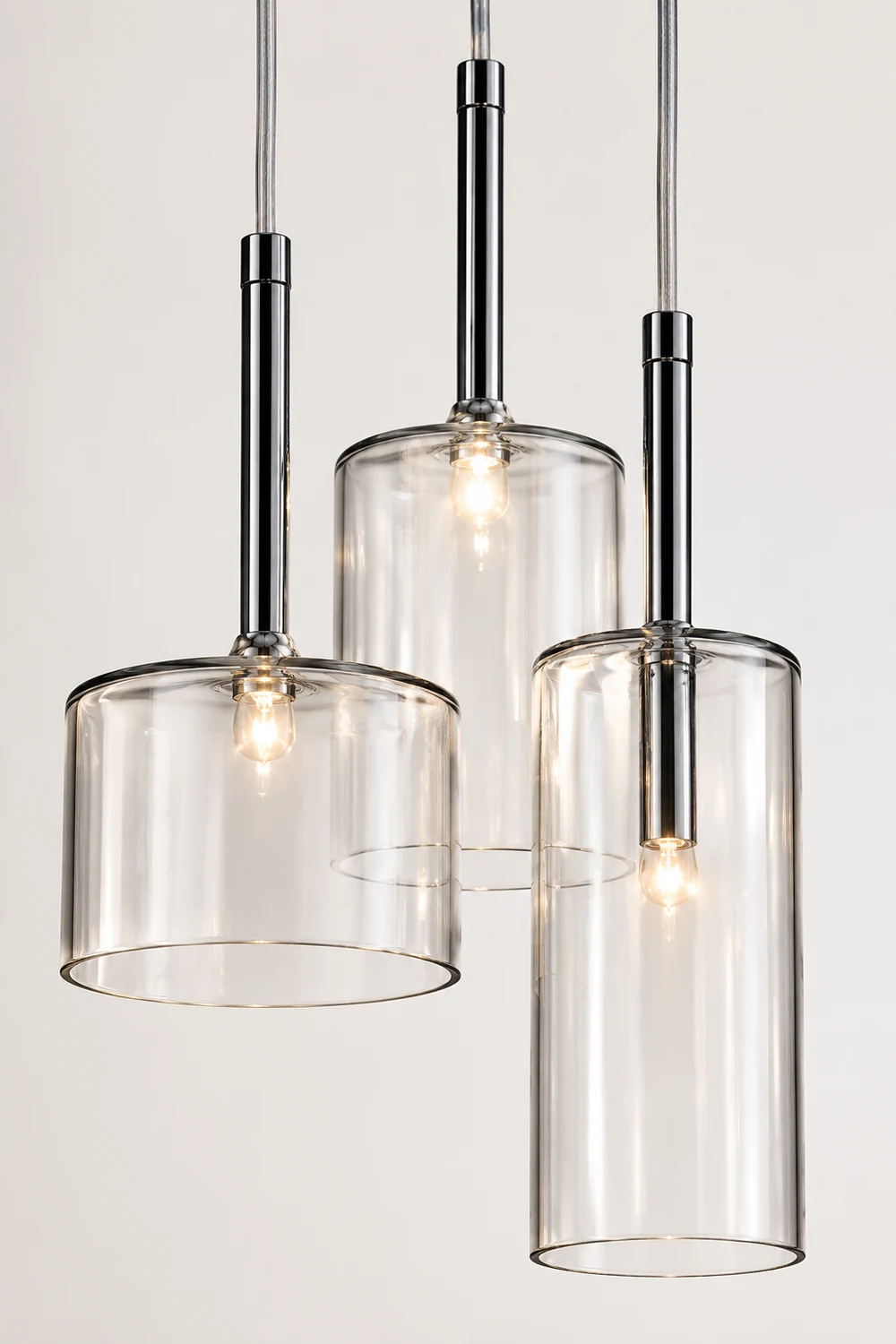 Kristy Modern Geometric Cluster Glass Pendant Light, Clear - Lumpaz