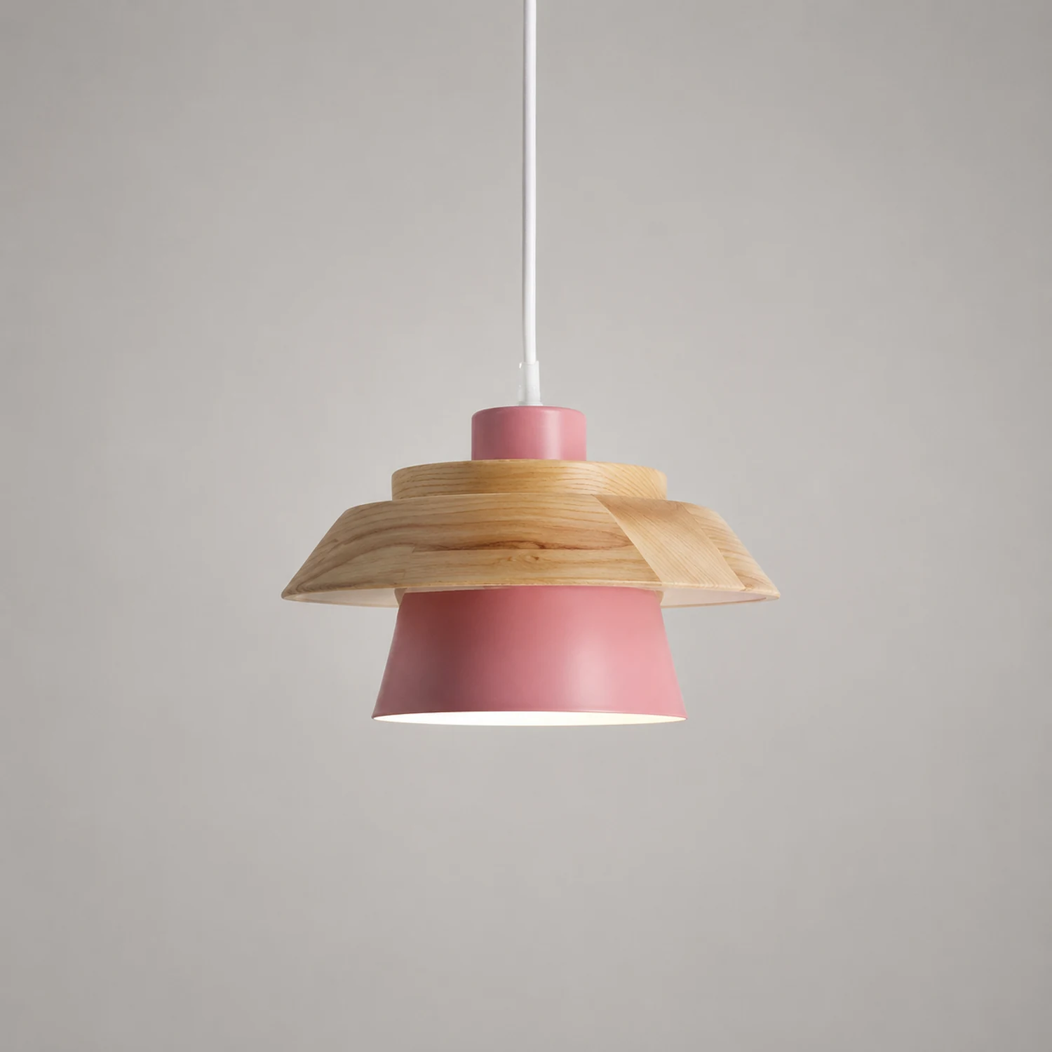 Zaid Modern Glass/Wood Pendant Light, Multi Color - Lumpaz