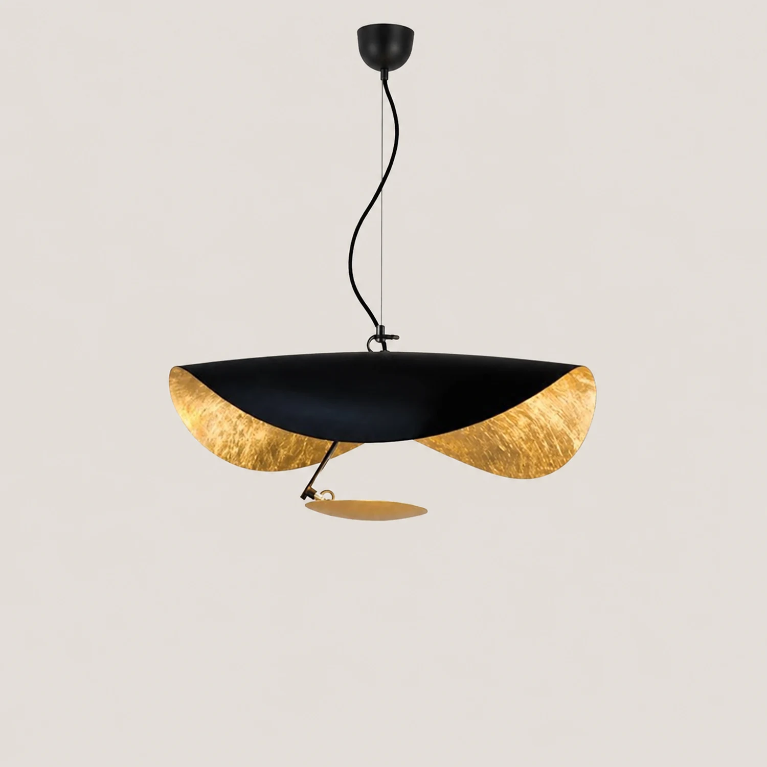 Renée Modern Nordic Saucer Metal Pendant Light, Black&Gold - Lumpaz
