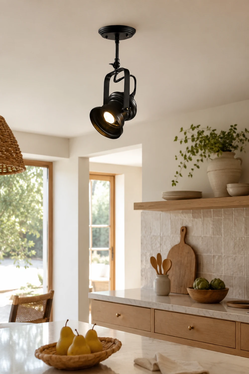 Alessio Industrial Style Rotatable Semi-Flush Mount Ceiling Light - Lumpaz