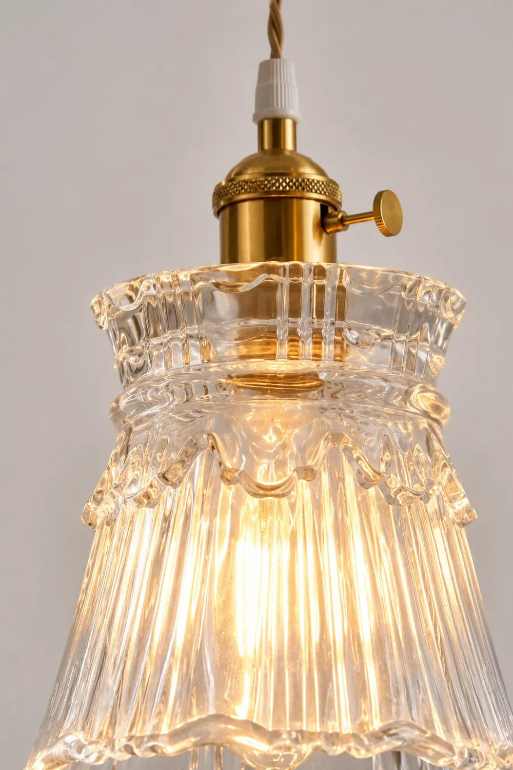 Hailie Art Deco Blown Brass & Glass Pendant Light, 7 Styles - Lumpaz