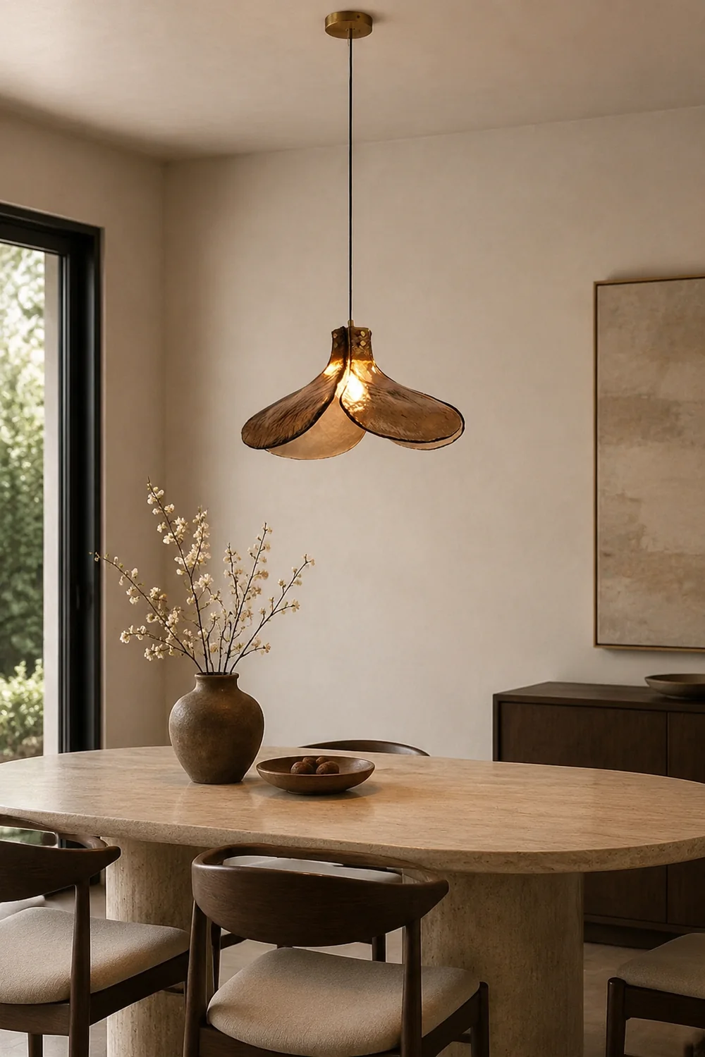 Carins Handmade Retro Glass Pendant Light, Four-Leaf Flower - Lumpaz