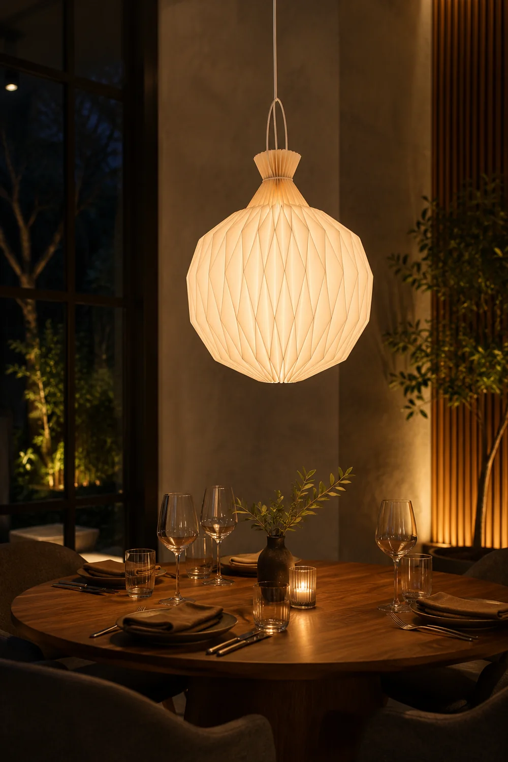 Renée Minimalist Paper Globe Pendant Light, White, 2 Size - Lumpaz